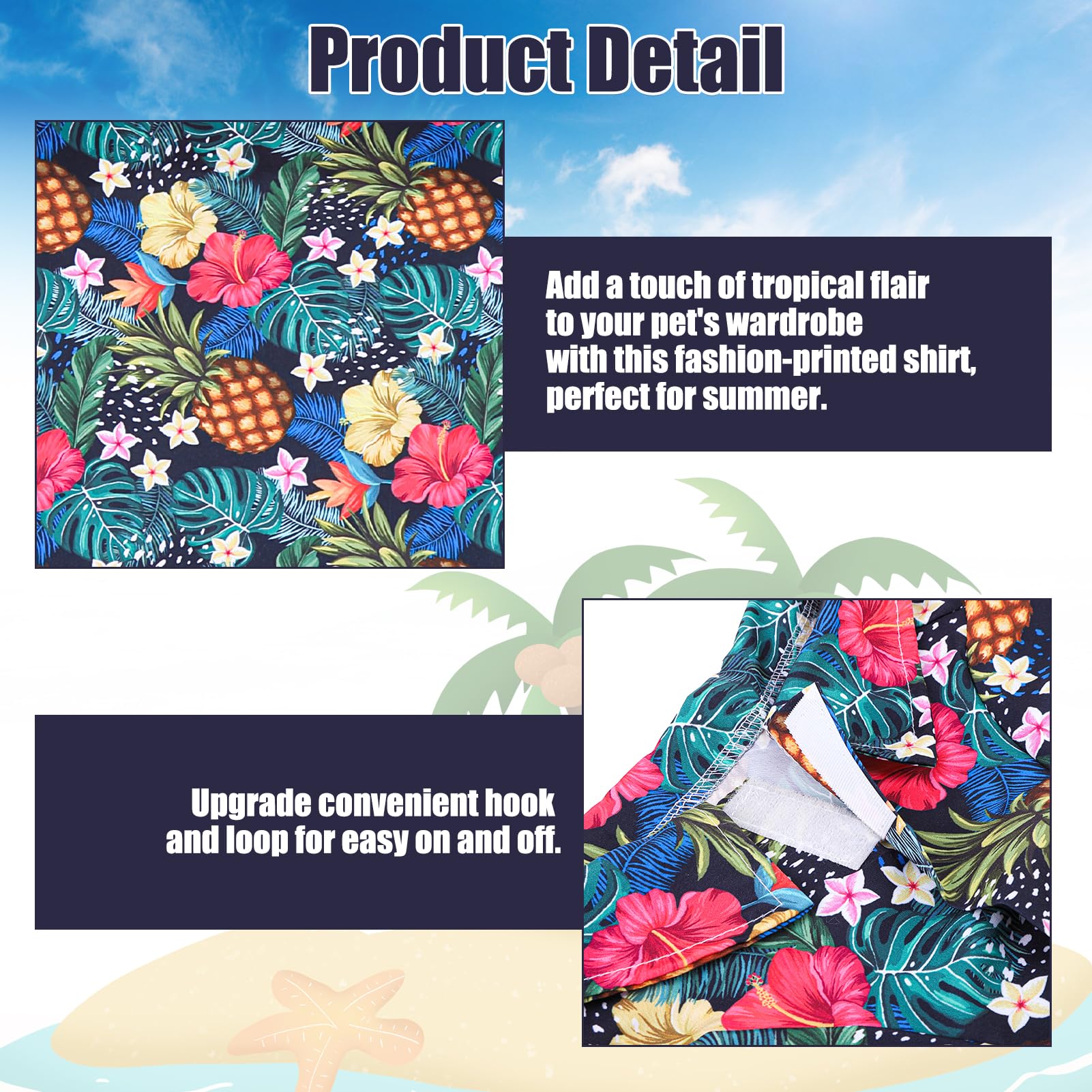 EXPAWLORER Hawaiian Dog Shirt - Breathable Cotton Polo T-Shirt with Floral Fruit Pattern for Small Medium Large Dogs | Summer Pet Outfit for Boys & Girls | Perfect for Beach Days, Pool Parties & Outdoor Adventures