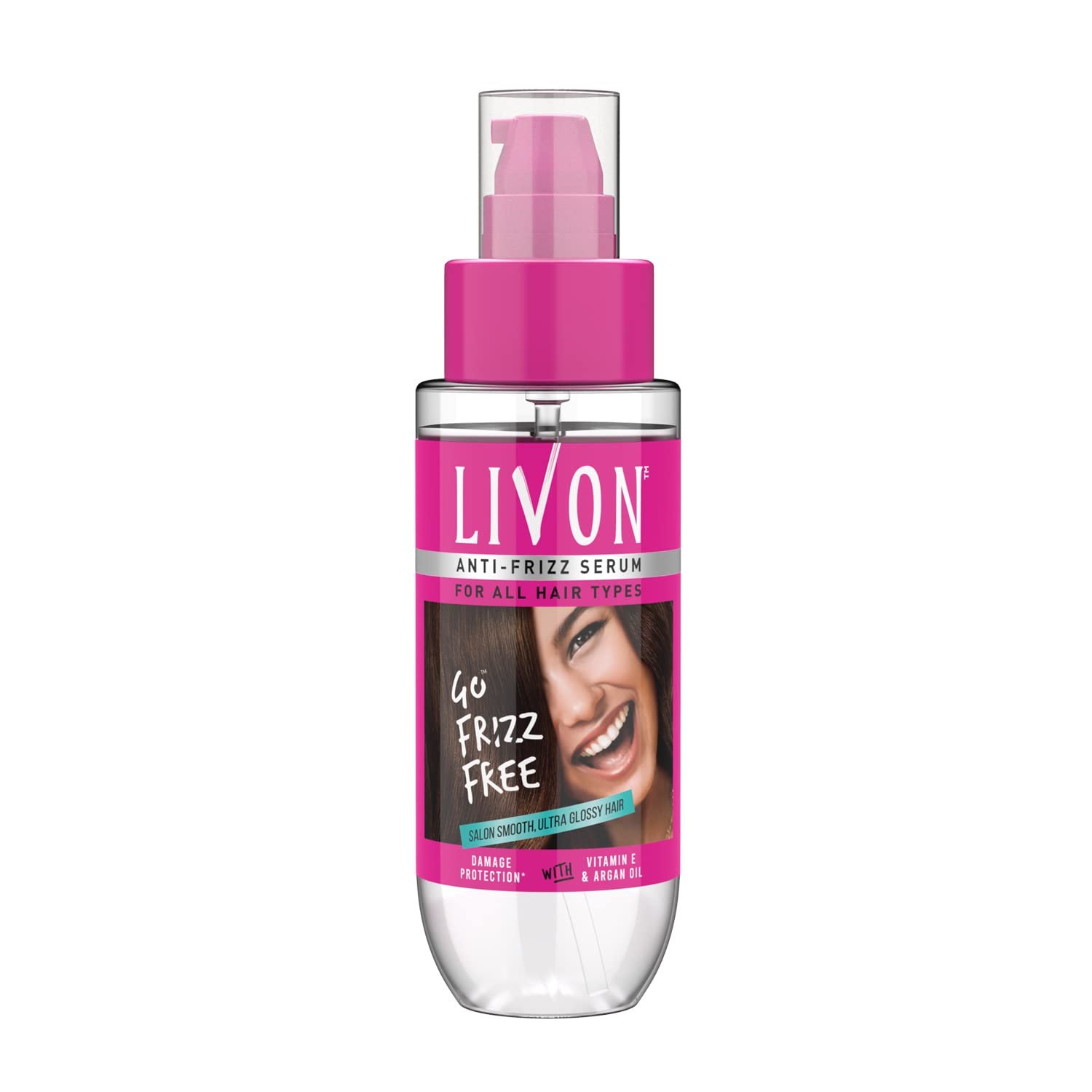 Livon Hair Serum for Dry & Frizzy Hair - Vitamin E & Argan Oil Leave-In Treatment for Women & Men | 50ml | Adds Shine, Smoothness & Damage Protection | Perfect for Daily Hair Care & Styling