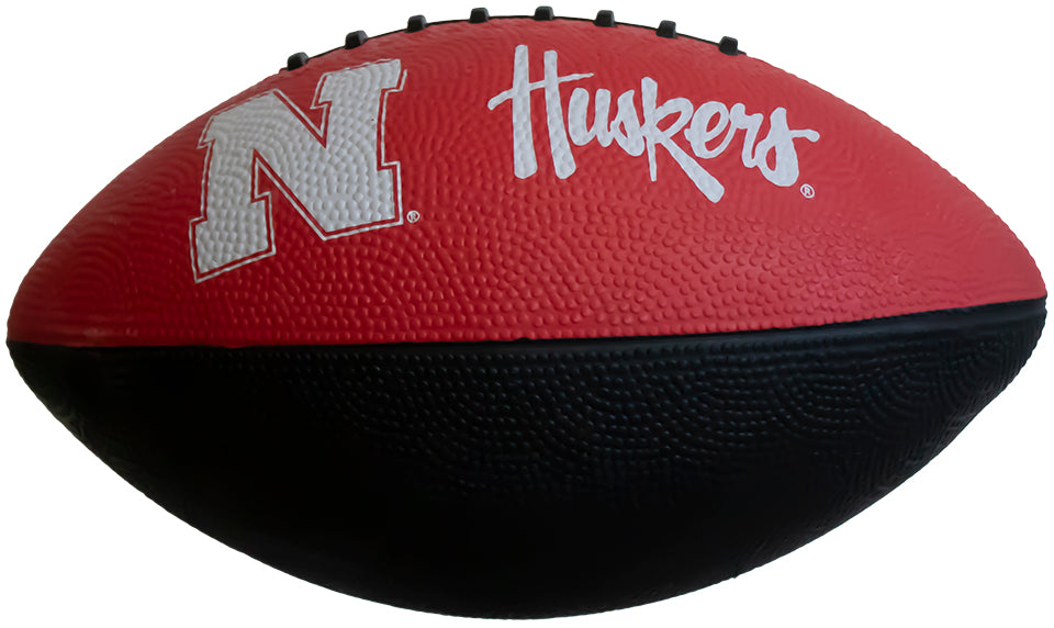 Nebraska Huskers Junior Size Rubber Football - Official Team Logo, Durable Grip for Kids & Youth - Perfect for Backyard Games, Practice, and Tailgating