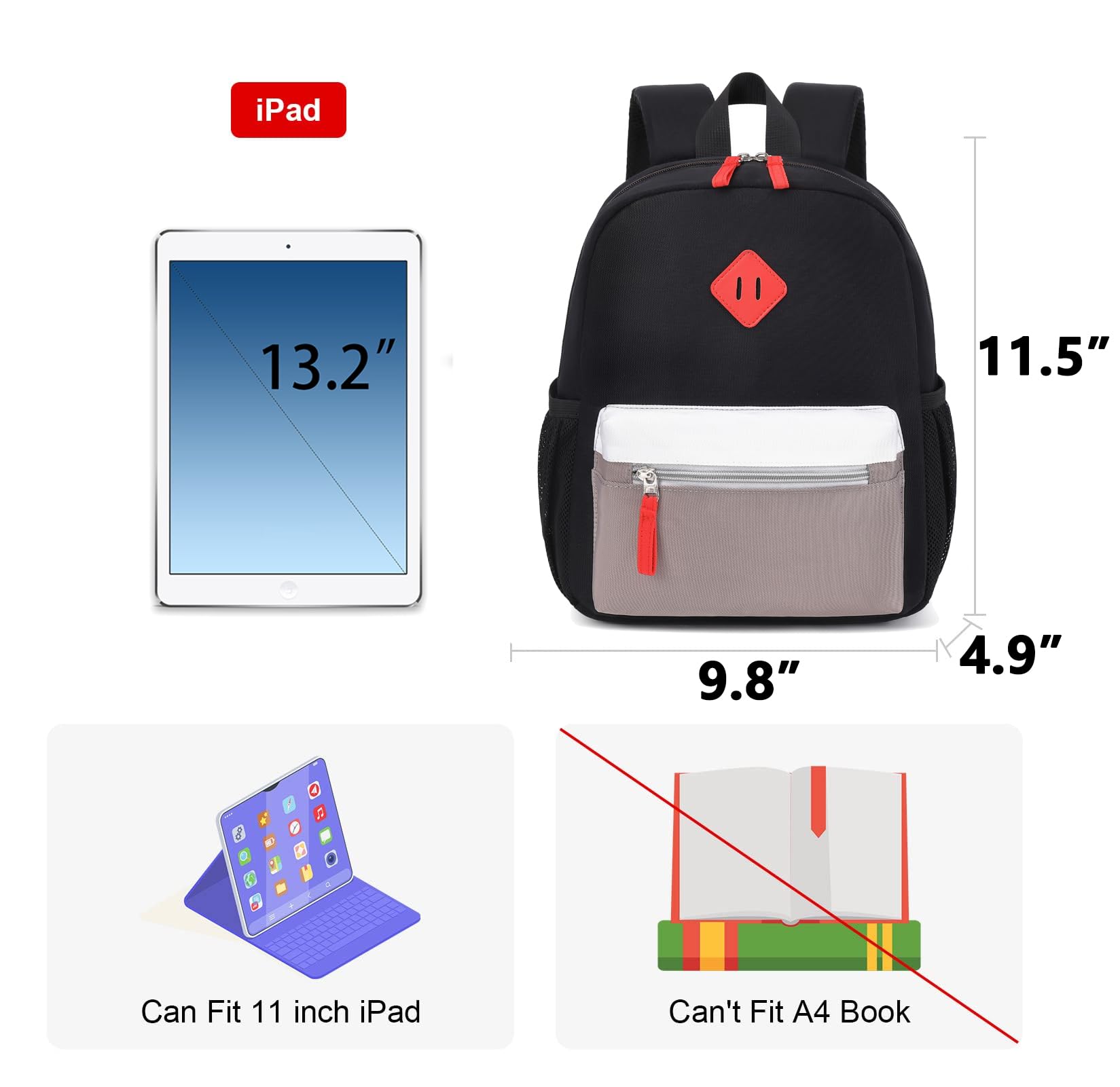 Kids Backpack for Boys 2-4 - Toddler School Bookbag for Preschool & Kindergarten