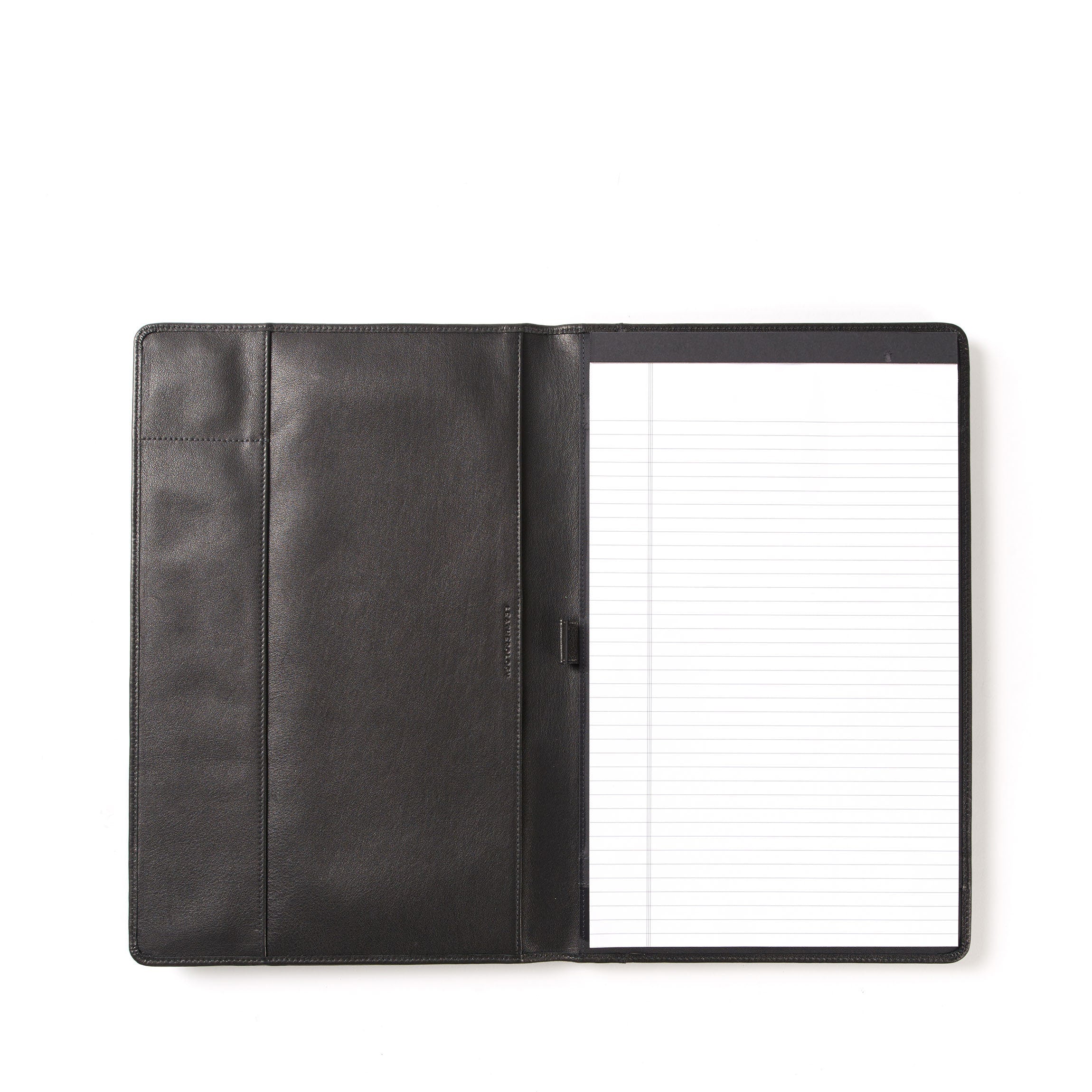 Professional Legal Size Padfolio - Black Onyx Executive Portfolio for Lawyers, Business Meetings & Presentations | Premium PU Leather Writing Pad Holder with Notepad & Pen Loop