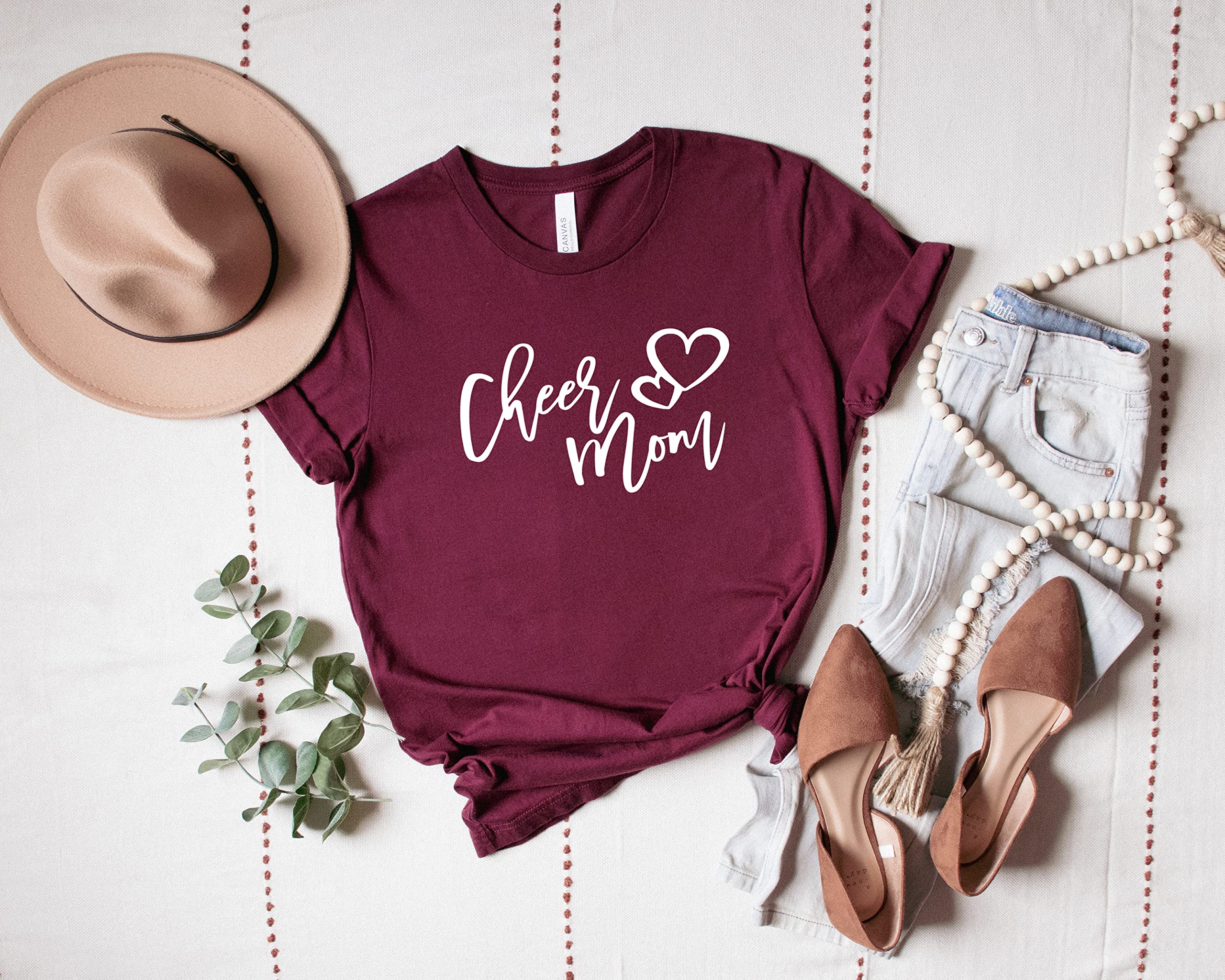 Cheer Mom T-Shirt - Perfect Mother's Day & Birthday Gift for Women - Comfortable Cotton Tee for Cheerleading Moms, Sports Events & Casual Wear