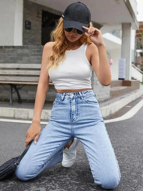 Best Women's High Waist Straight Leg Denim Jeans - Comfortable & Stylish for Casual Wear, Office, and Everyday Outfits