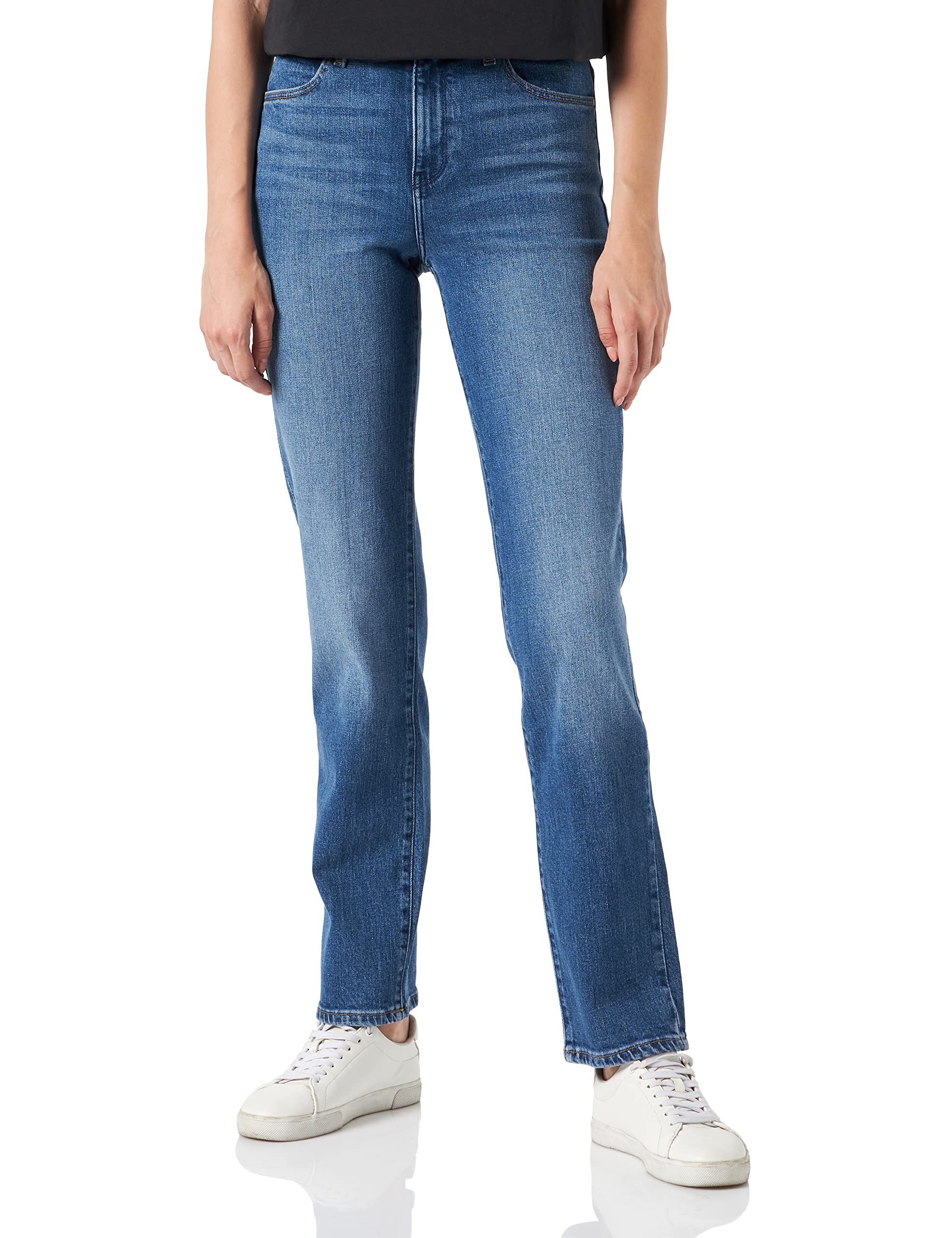 Wrangler Women's Straight Fit Airblue Jeans - Comfortable Denim Pants for Casual Wear & Everyday Outfits | Perfect for Work, Shopping & Weekend Activities