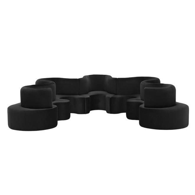 Cloverleaf Sofa Set of 5 Pieces - Modern Living Room Furniture for Home, Office & Lounge Spaces