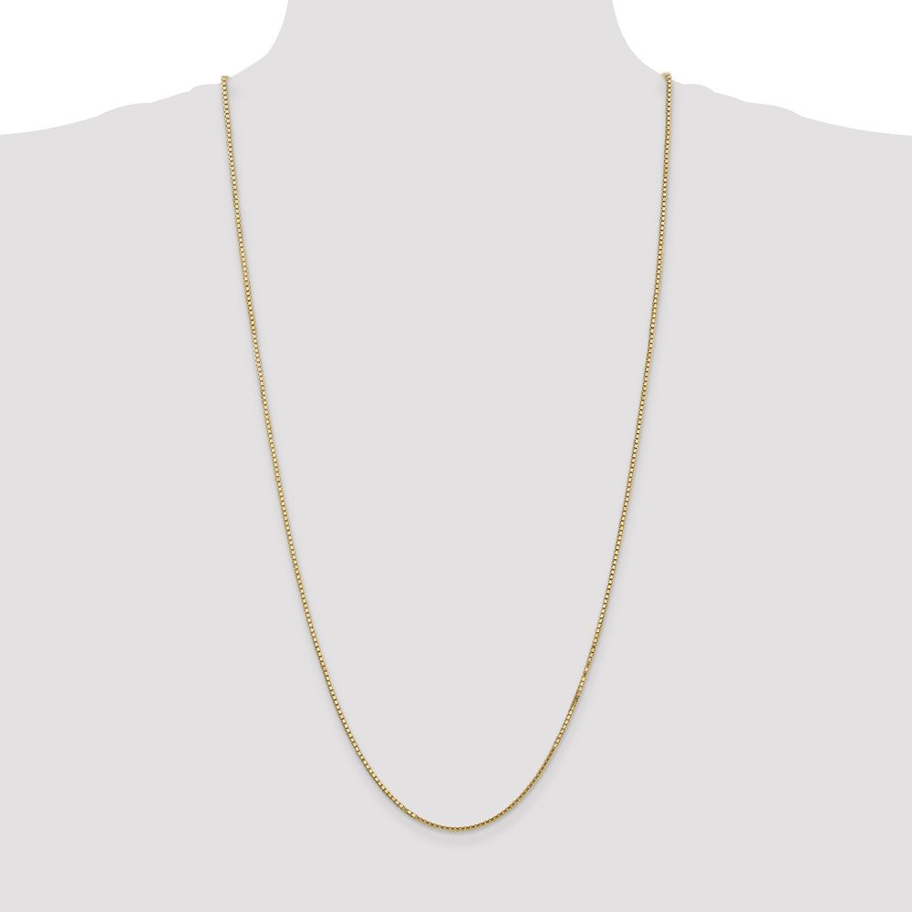 14K Solid Yellow Gold 1.5mm Box Chain Necklace with Lobster Clasp - Dainty Minimalist Jewelry for Women - Perfect for Layering, Everyday Wear & Gift Giving