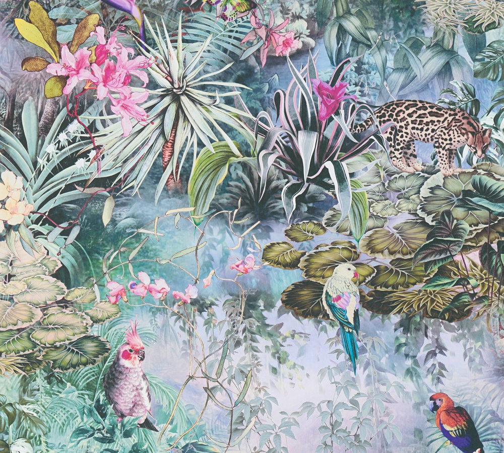 Dream Flowery Exotic Jungle Print Fabric - Perfect for Boho Home Decor, Fashion & DIY Projects