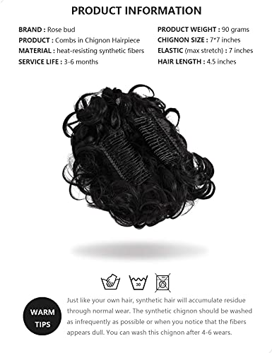 Classic Curly Chignon Hairpiece Bun - Elegant Synthetic Hair Bun for Women | Perfect for Weddings, Prom, Cosplay & Everyday Hairstyles