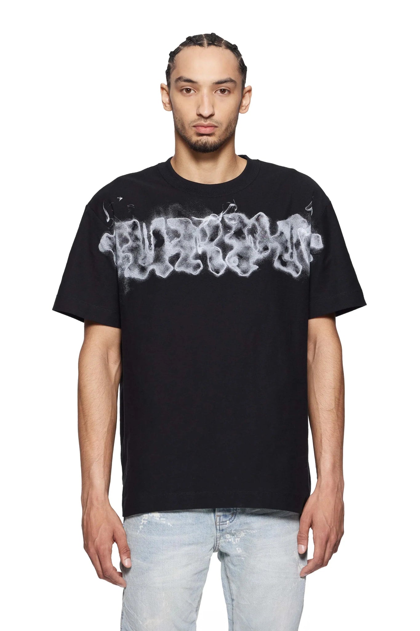 Purple Brand P104 JBGS Textured Jersey Tee - Black Cotton T-Shirt for Men | Casual Streetwear & Everyday Comfort