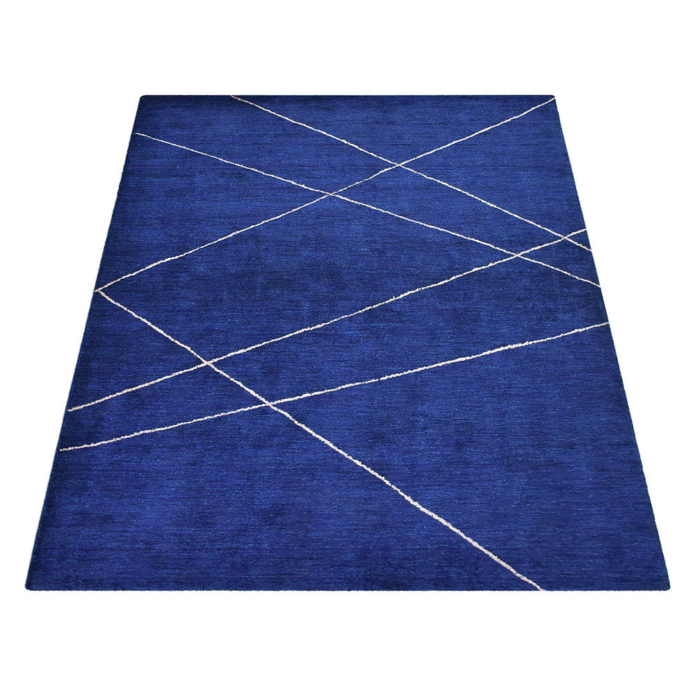 Hand-Knotted Chevron Area Rug - Soft & Durable Wool Carpet for Living Room, Bedroom, or Office Decor