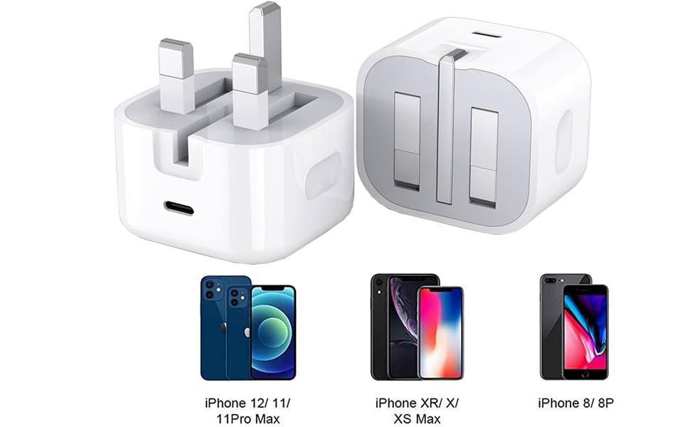 20W USB-C PD Fast Charger for iPad Air 11/13 (2022-2025) & iPad Pro 11/13 (2024) - Foldable Wall Adapter with Quick Charge - Perfect for Home, Office & Travel Use