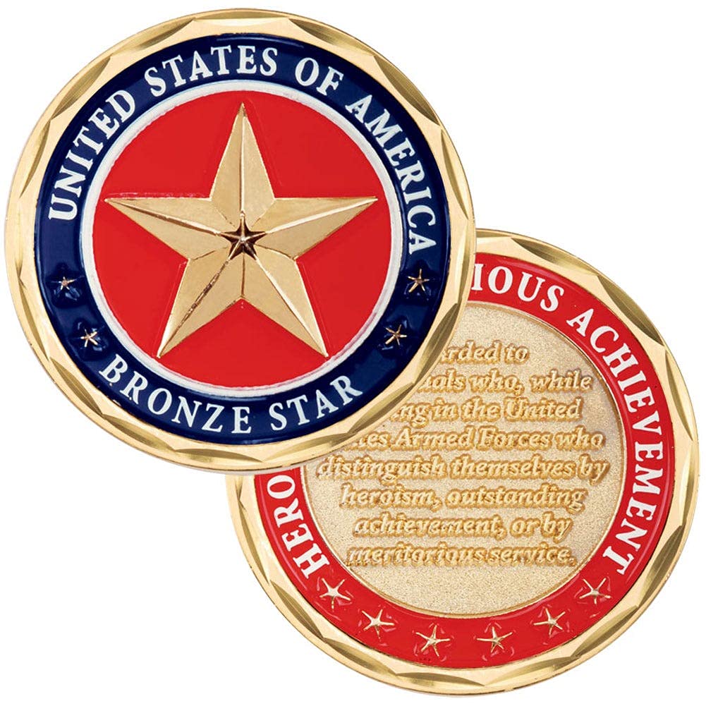 MEDALS OF AMERICA Bronze Star Challenge Coin - Military Collectible & Gift for Veterans, Established 1976 | Perfect for Display, Commemoration & Military Appreciation Events