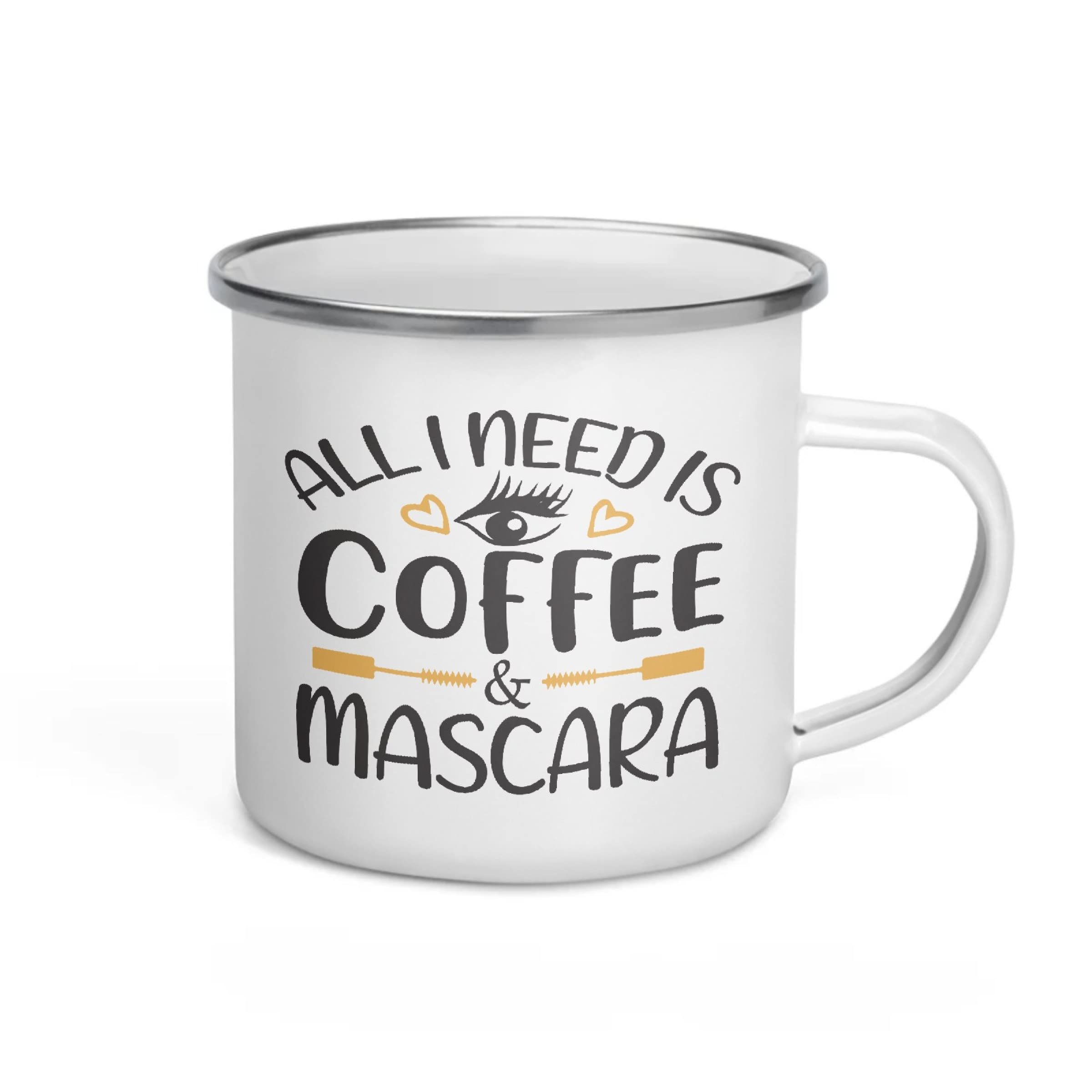 ZOE DAVISON 14oz (410ml) Vintage Style Enamel Coffee Mug - Perfect for Camping, Graduation Gifts & Everyday Use - Great for Coffee, Tea, Milk & Beer - Durable White Camping Cup with Handle for Home, Office & Outdoor Adventures