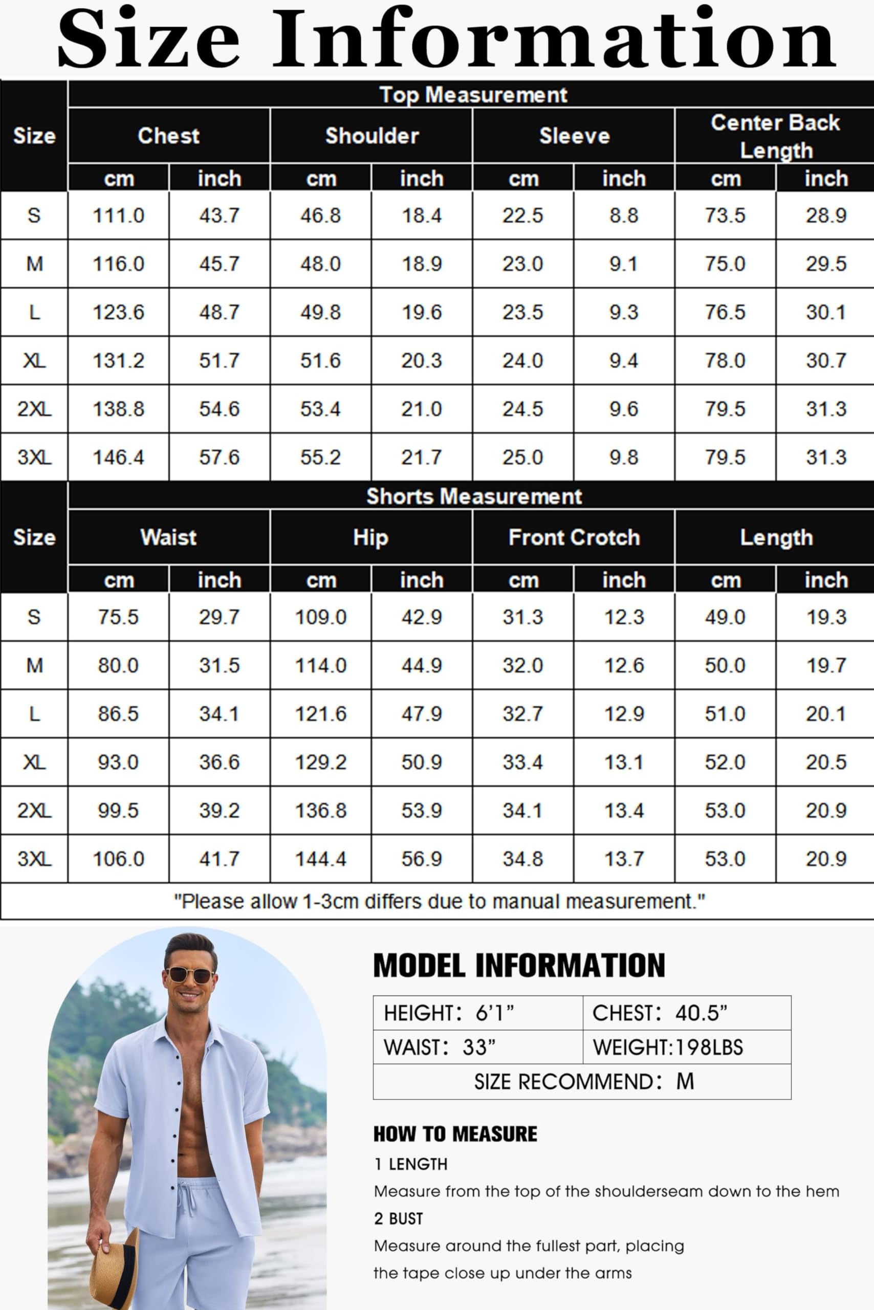 COOFANDY Men's 2-Piece Linen Outfit - Breathable Short Sleeve Shirt & Comfortable Shorts for Summer, Beach, Vacation | Casual Wear for Outdoor Activities, Travel & Relaxation