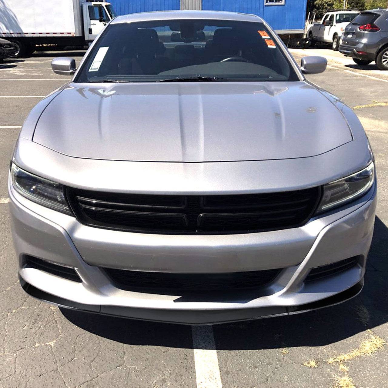 2015-2021 Dodge Challenger SXT Glossy Black 3PC Front Bumper Lip Splitter Kit - High Gloss ABS Plastic for Enhanced Aerodynamics & Aggressive Styling - Perfect for Car Enthusiasts & Street Racing
