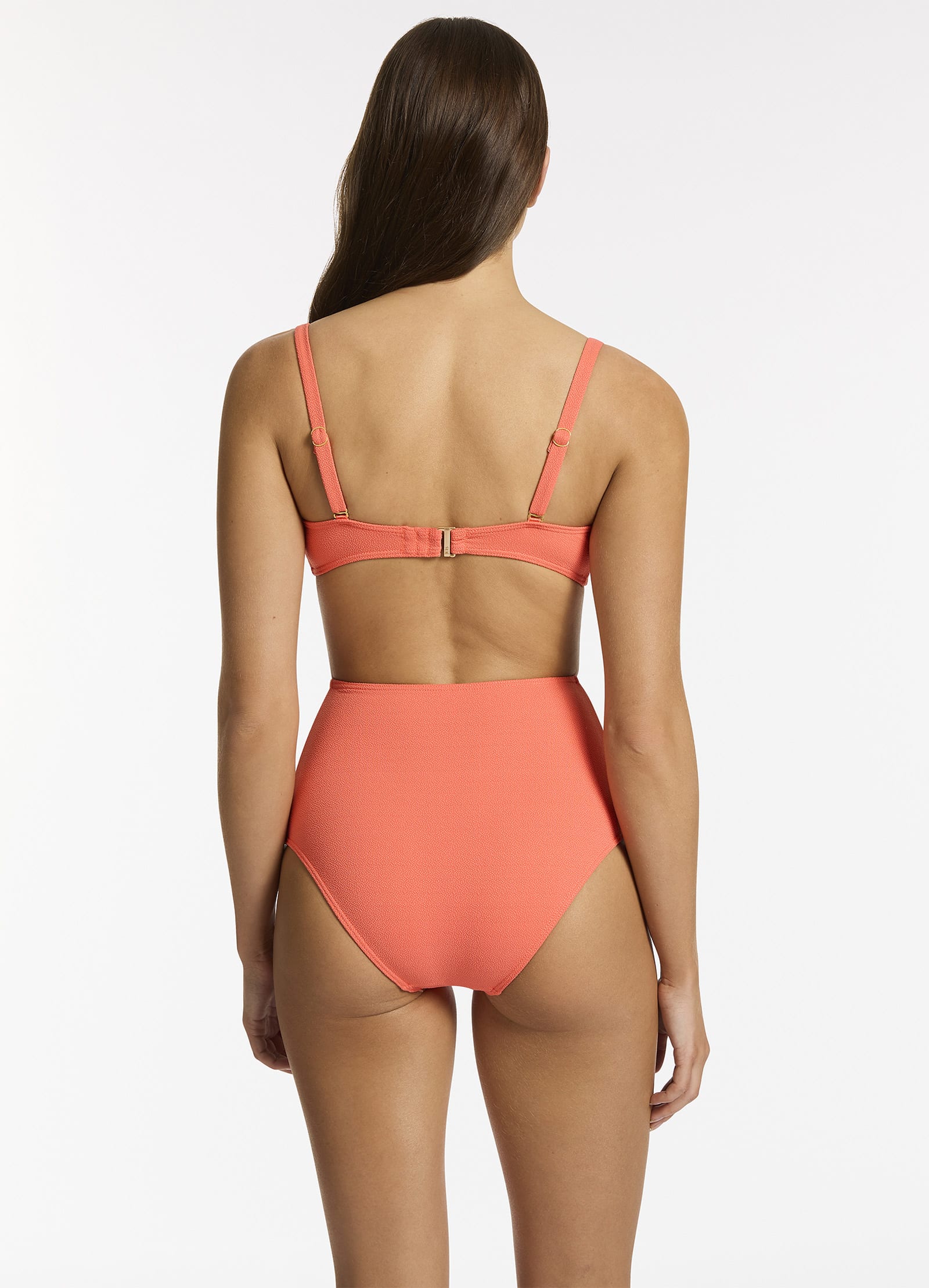 Alessia High Waist Bikini Bottom - Sexy Swimwear for Women, Guava Color, Comfortable & Stretchy - Perfect for Beach, Pool & Summer Vacations