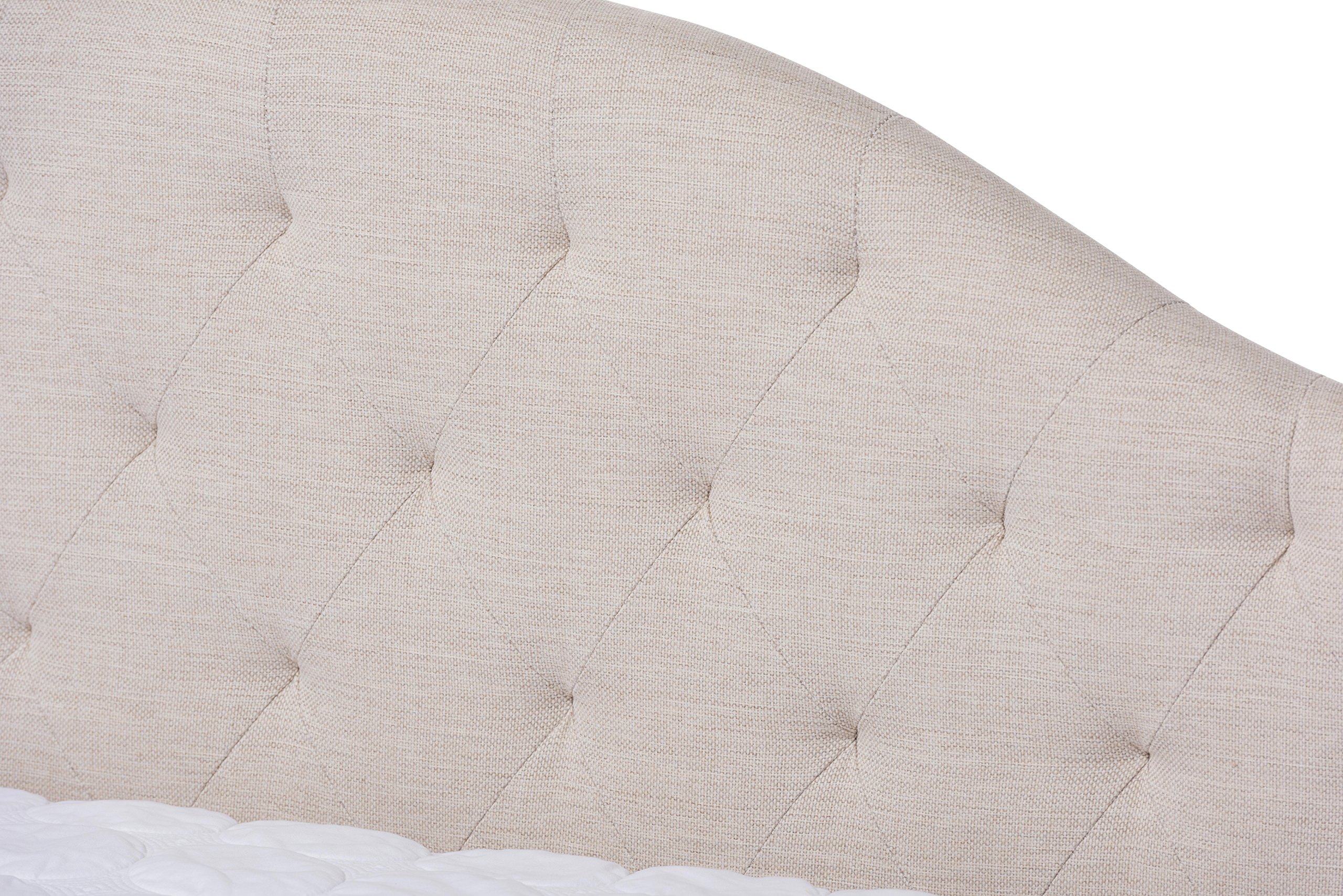 Baxton Studio Delia Daybed with Trundle - Queen Size Light Beige Sofa Bed for Guest Room, Living Room & Small Space Furniture