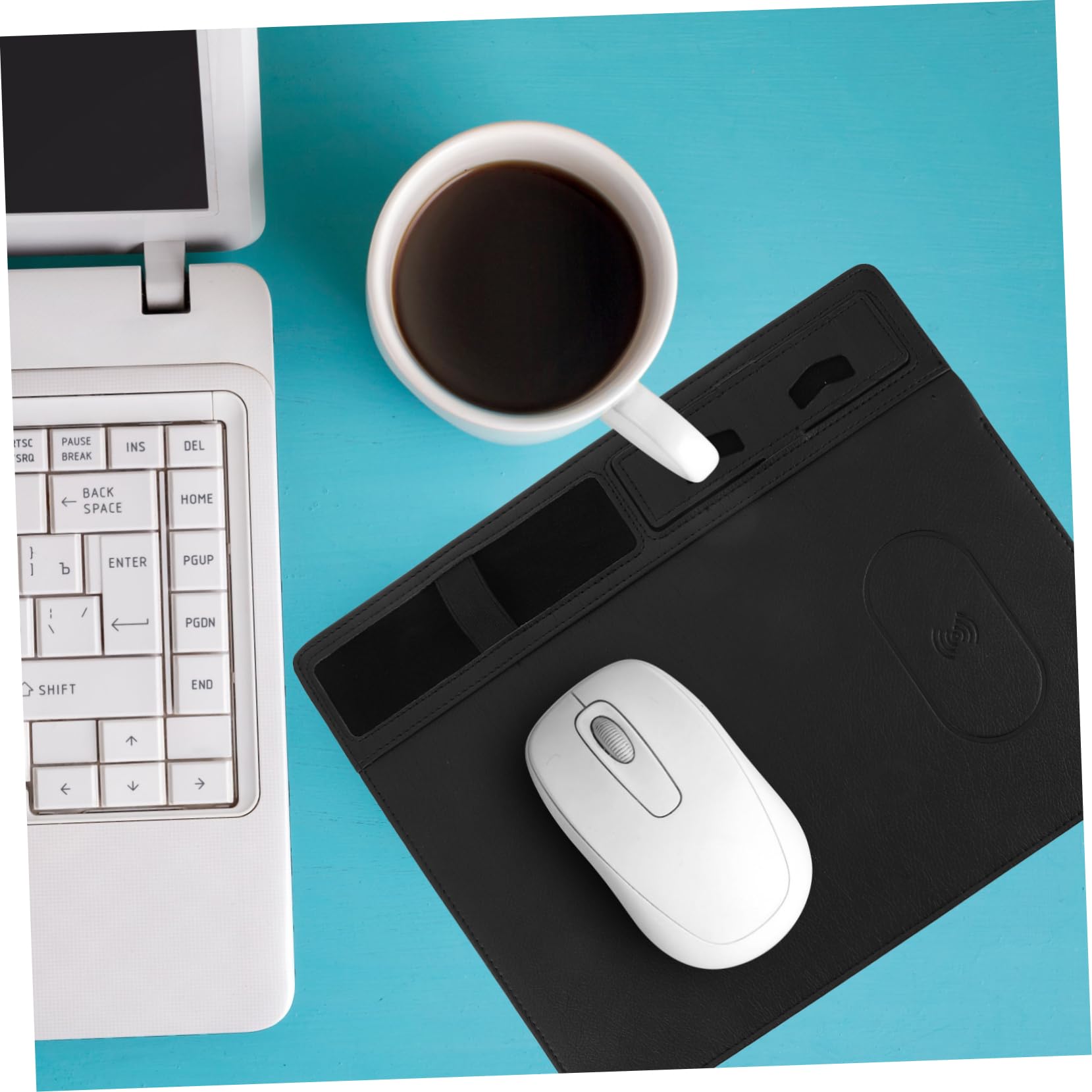 SHINEOFI 15W Fast Charging Mouse Pad - Multi-Functional Gaming Mouse Mat with Phone Stand & Wireless Charger - Perfect for Office, Gaming & Home Workspace (Black)