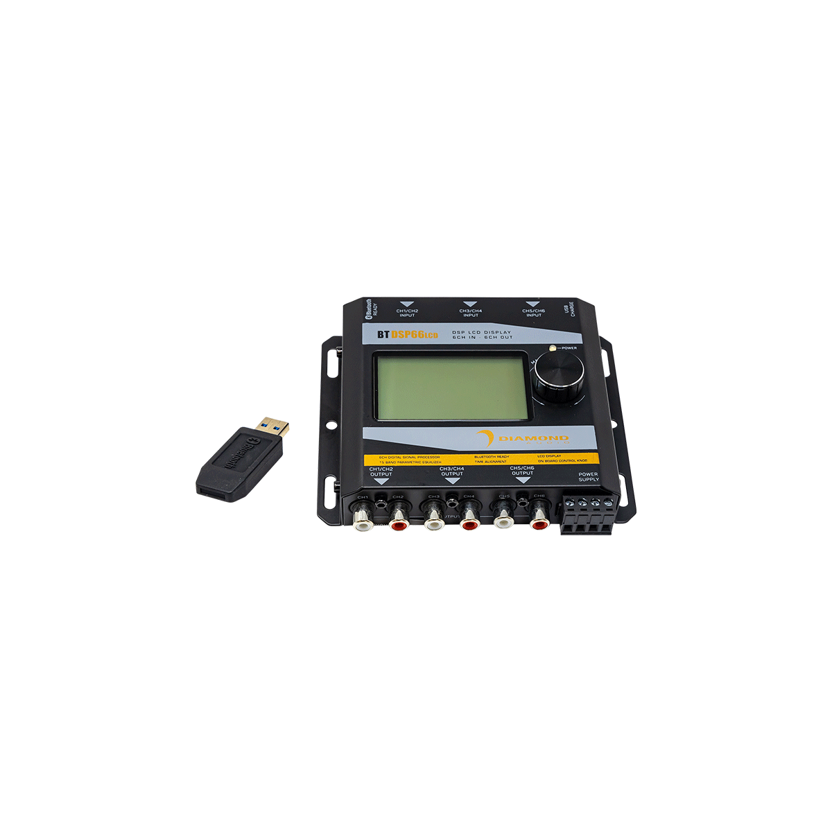 6 Channel Digital Signal Processor with Bluetooth & LCD Display - BTDSP66LCD - Perfect for Car Audio Systems, Home Theaters, and Professional Studio Setups