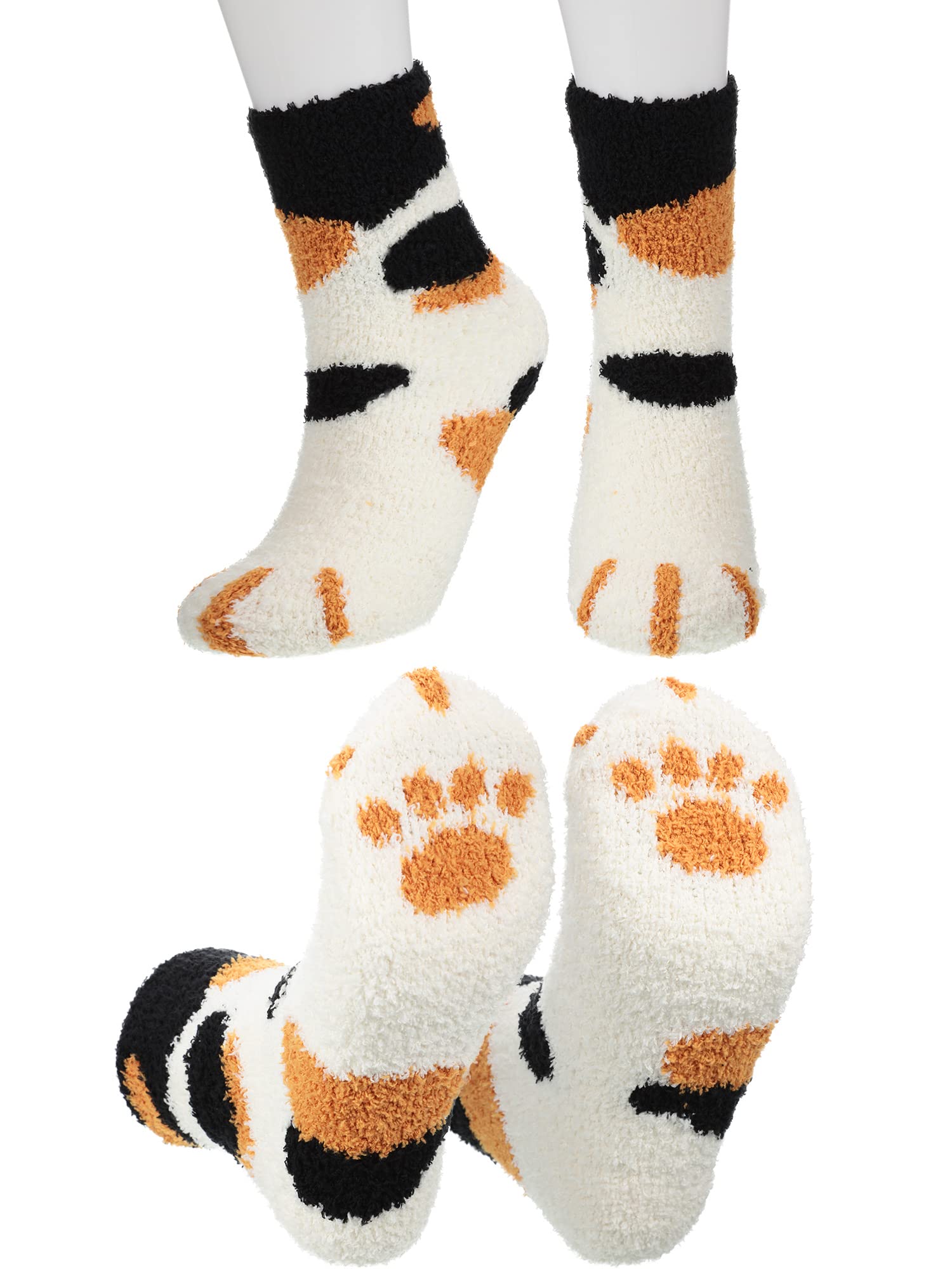 Hicarer 3 Pairs Cat Claw Socks - Cozy Winter Warm Slippers for Women - Perfect for Home & Sleep