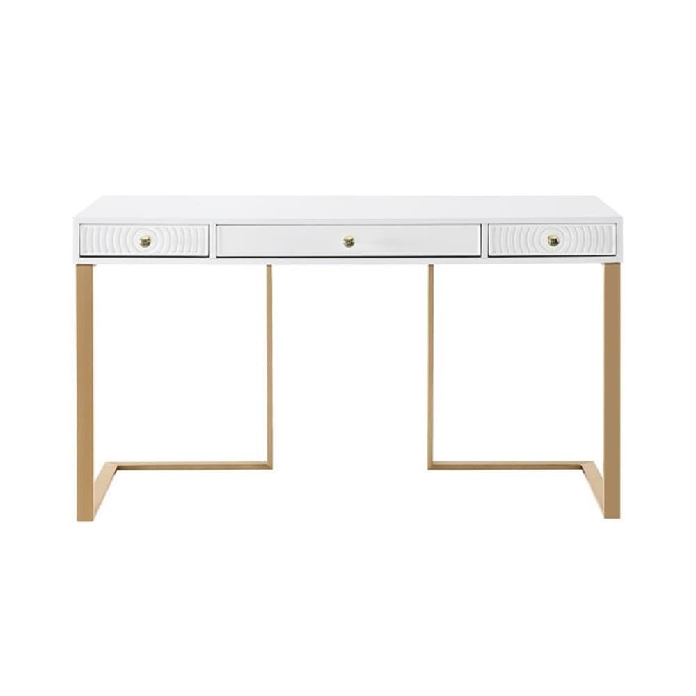 White Lacquer Desk - Modern Home Office Furniture for Work & Study