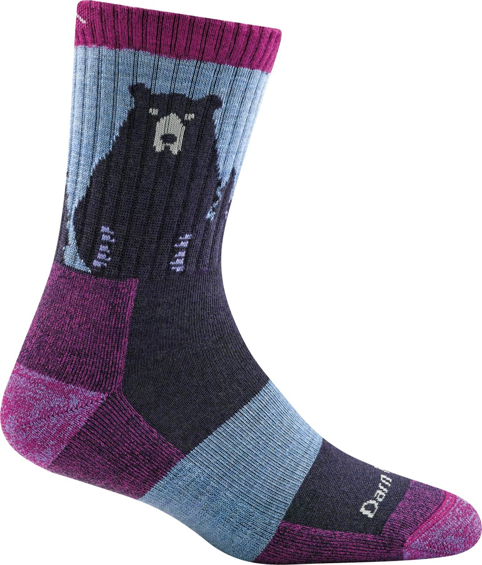 Darn Tough Women's Bear Town Hiker Lightweight Micro Crew Socks - Moisture Wicking & Cushioned for Hiking, Travel & Outdoor Adventures