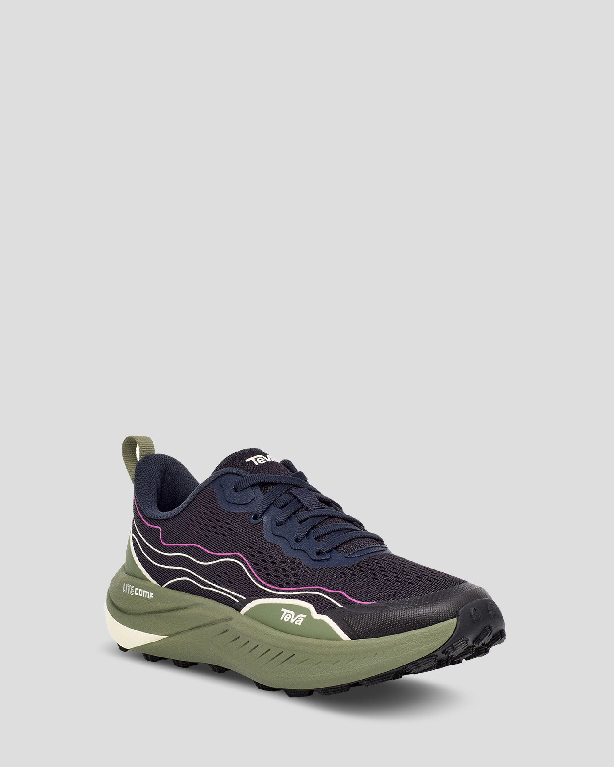 Women's Teva Trailwinder Low Hiking Shoes - Lightweight Waterproof Outdoor Walking Shoes for Women | Total Eclipse/Olivine Color | Perfect for Hiking, Camping & Trail Running