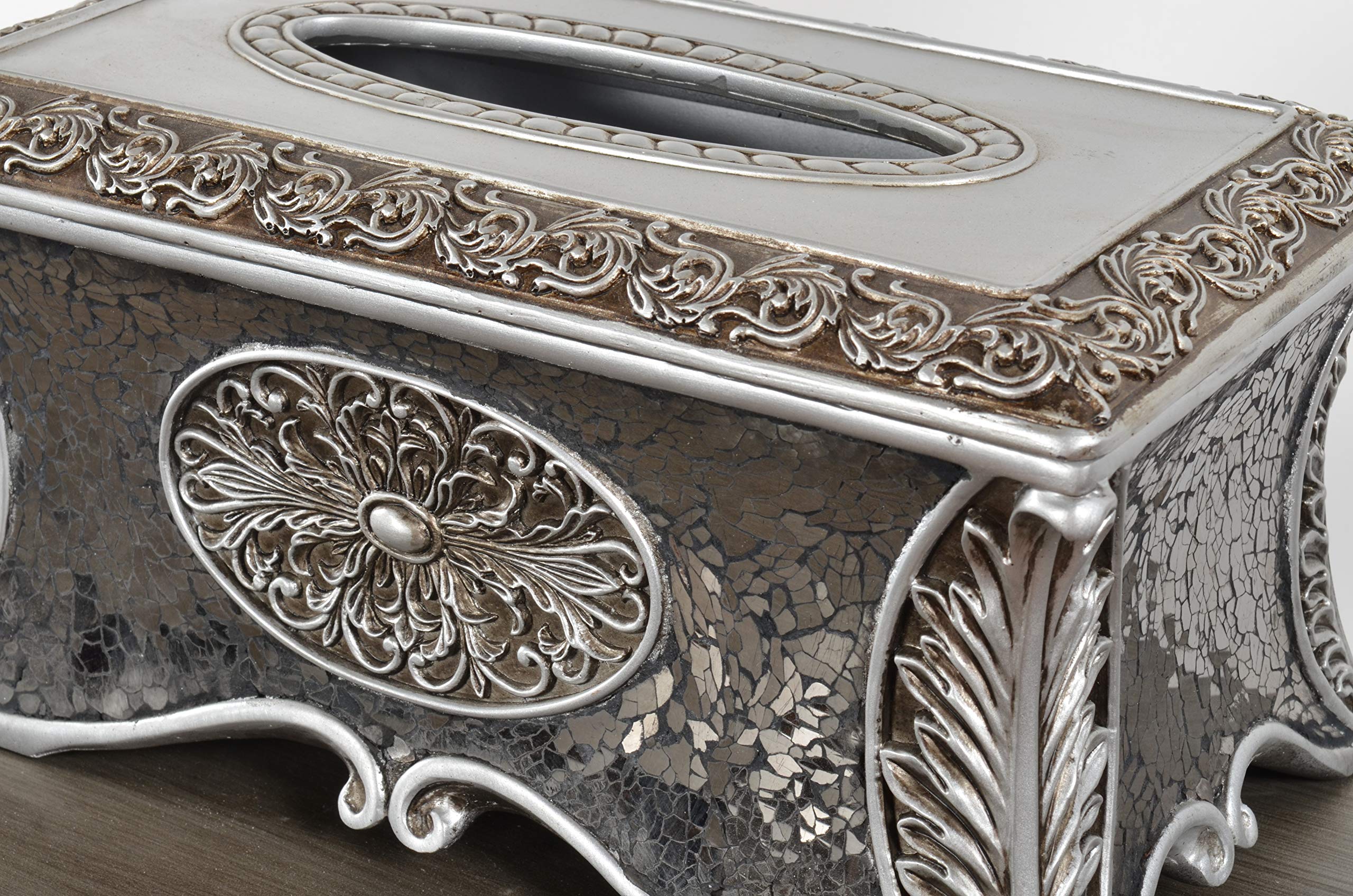 Decorative Mirror Mosaic Rectangle Tissue Box Holder - Elegant Home Office Bathroom Decor | Perfect for Living Room, Bedroom & Bathroom Organization