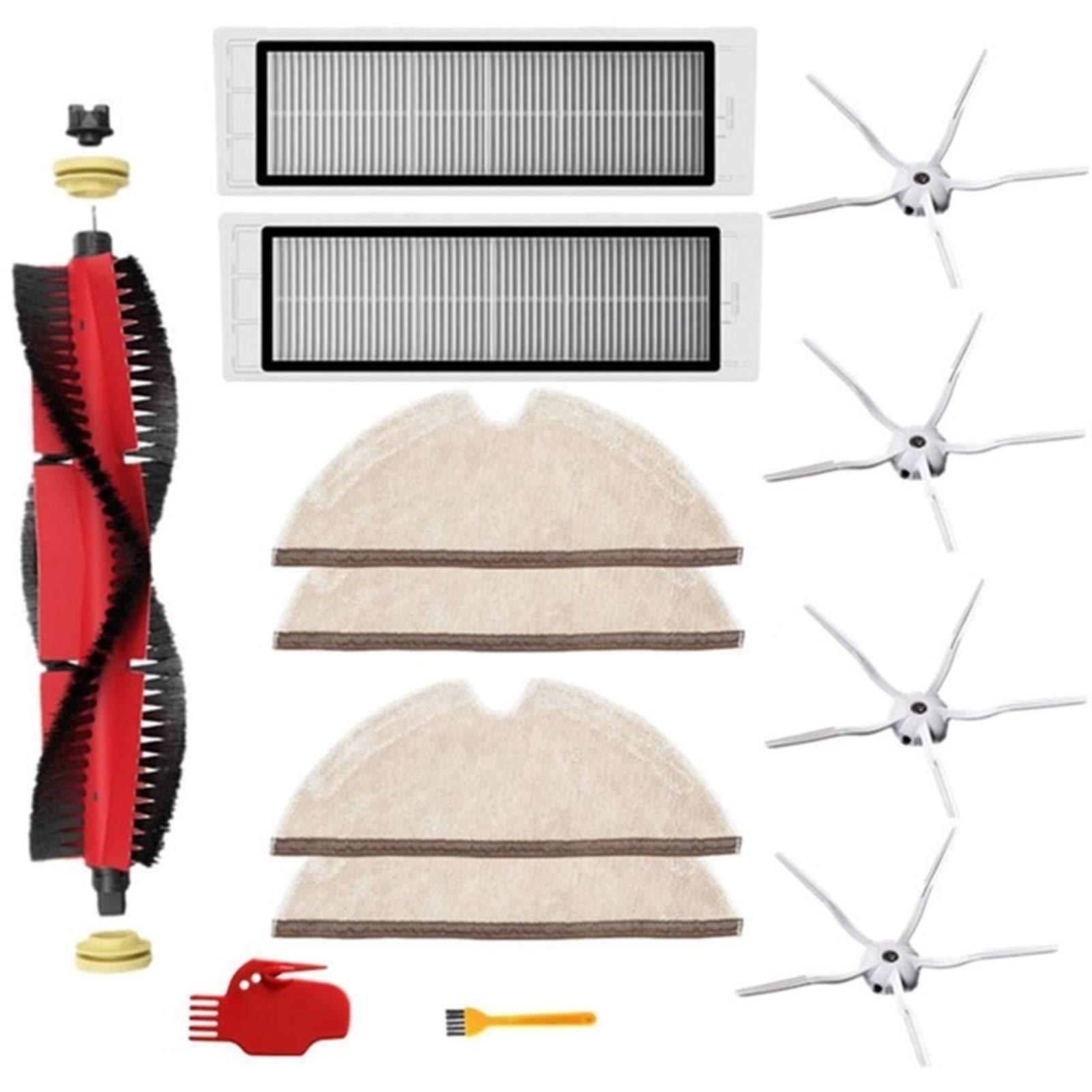 Qgg Replacement Parts Kit for Xiaomi Roborock S6/S60/S65/S5 MAX/T6 Robot Vacuum - Includes Filters, Side Brushes & Mop Pads | Compatible Cleaning Accessories for Household Robotic Vacuums | Perfect for Deep Cleaning Floors, Carpets & Hard Surfaces