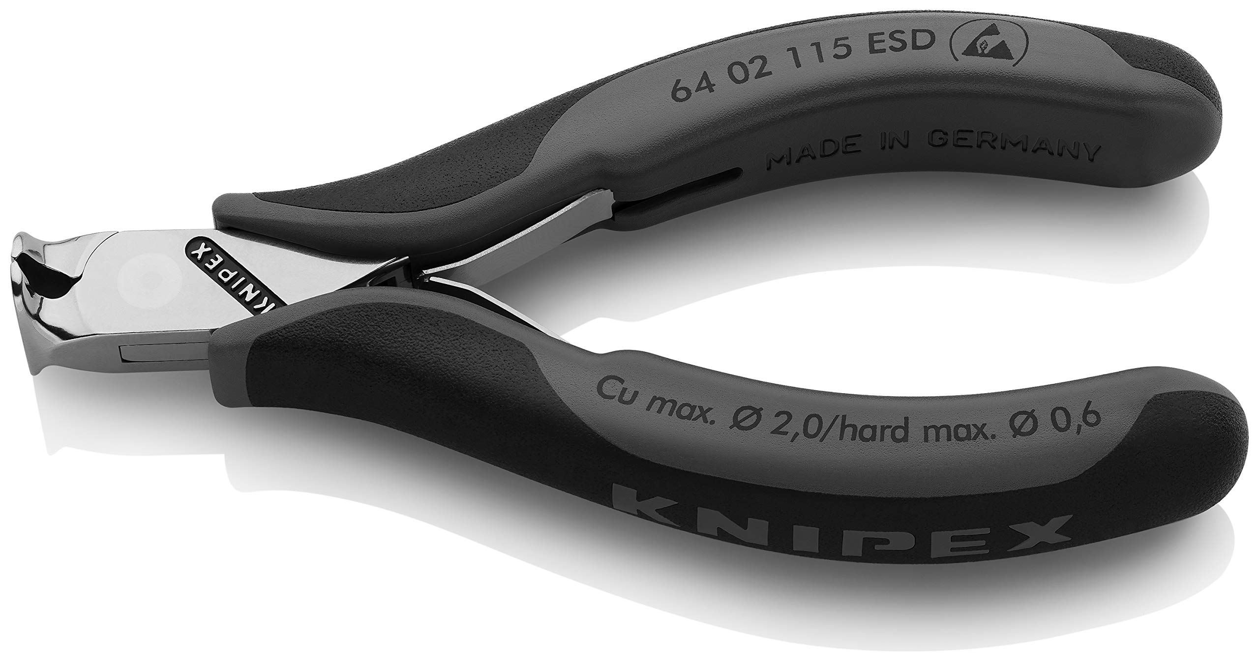 KNIPEX ESD Safe Electronics End Cutting Nippers - 64 02 115 ESD (6402115ESD) | Precision Wire Cutter for Circuit Boards, Electronics Repair & DIY Projects
