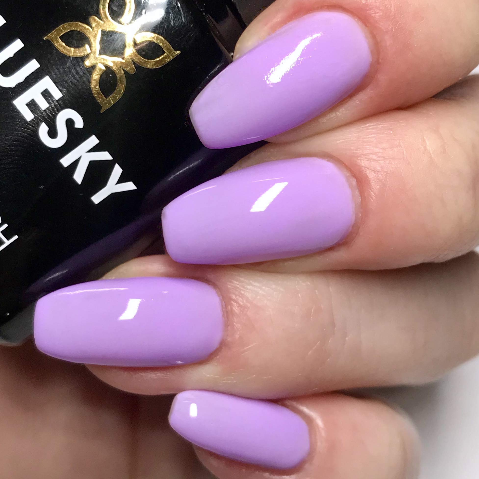 Bluesky Lilac Pastel Nail Polish - Neon 23 Lavender UV/LED Soak Off Gel Polish (10ml) with 2 Free Diva World Shine Wipes | Long-Lasting Manicure for Parties, Weddings & Special Occasions