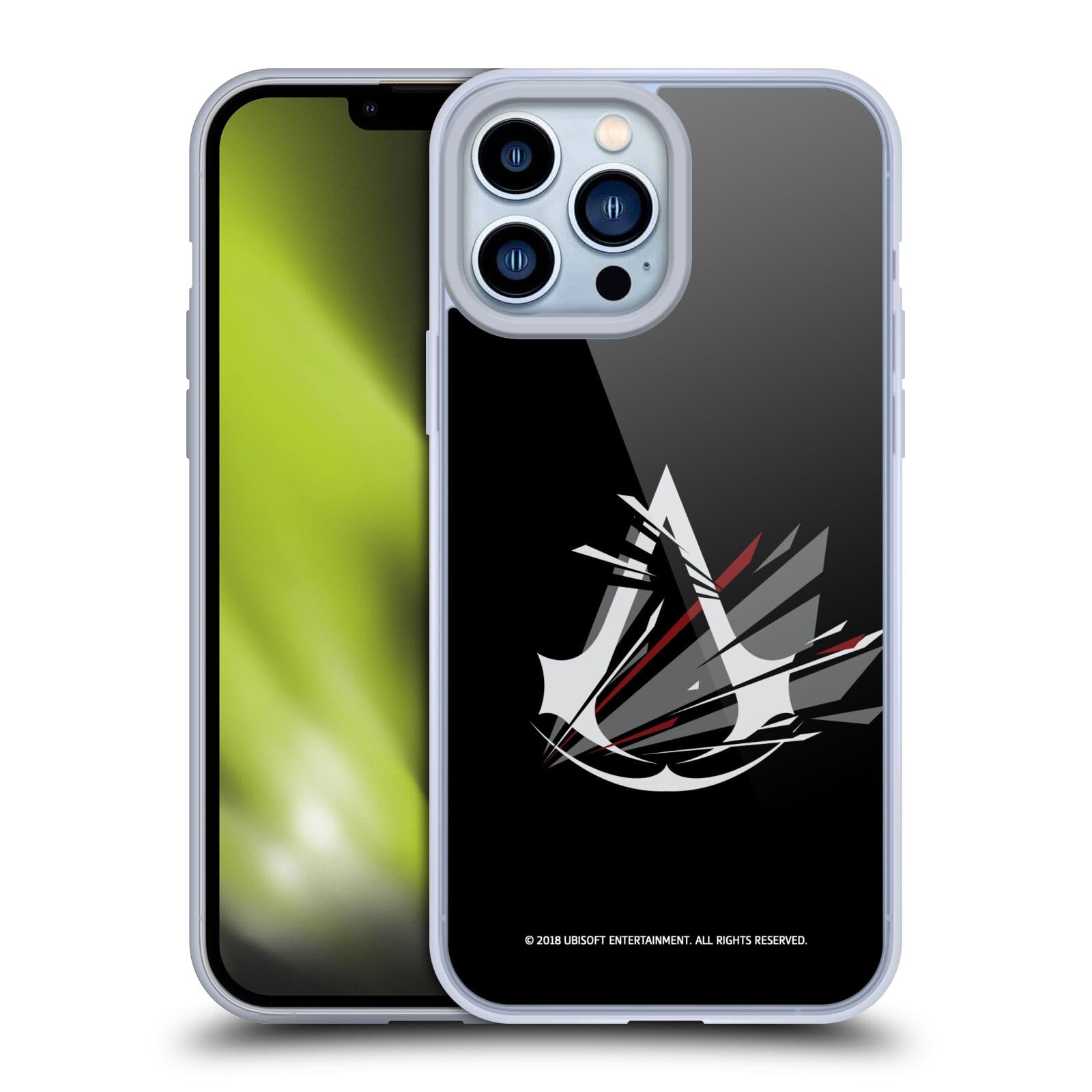 Officially Licensed Assassin's Creed Shattered Logo Soft Gel Case for iPhone 13 Pro Max - Durable Protective Cover with Anti-Slip Grip for Gaming & Everyday Use