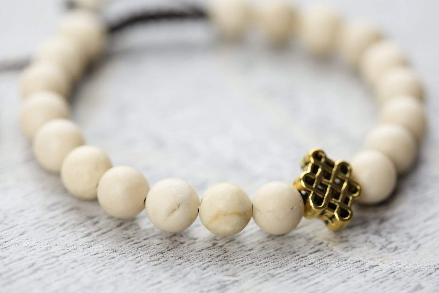 Fossil Jasper Beaded Mala Bracelet for Meditation, Yoga & Spiritual Healing - Natural Stone Prayer Beads for Mindfulness & Stress Relief