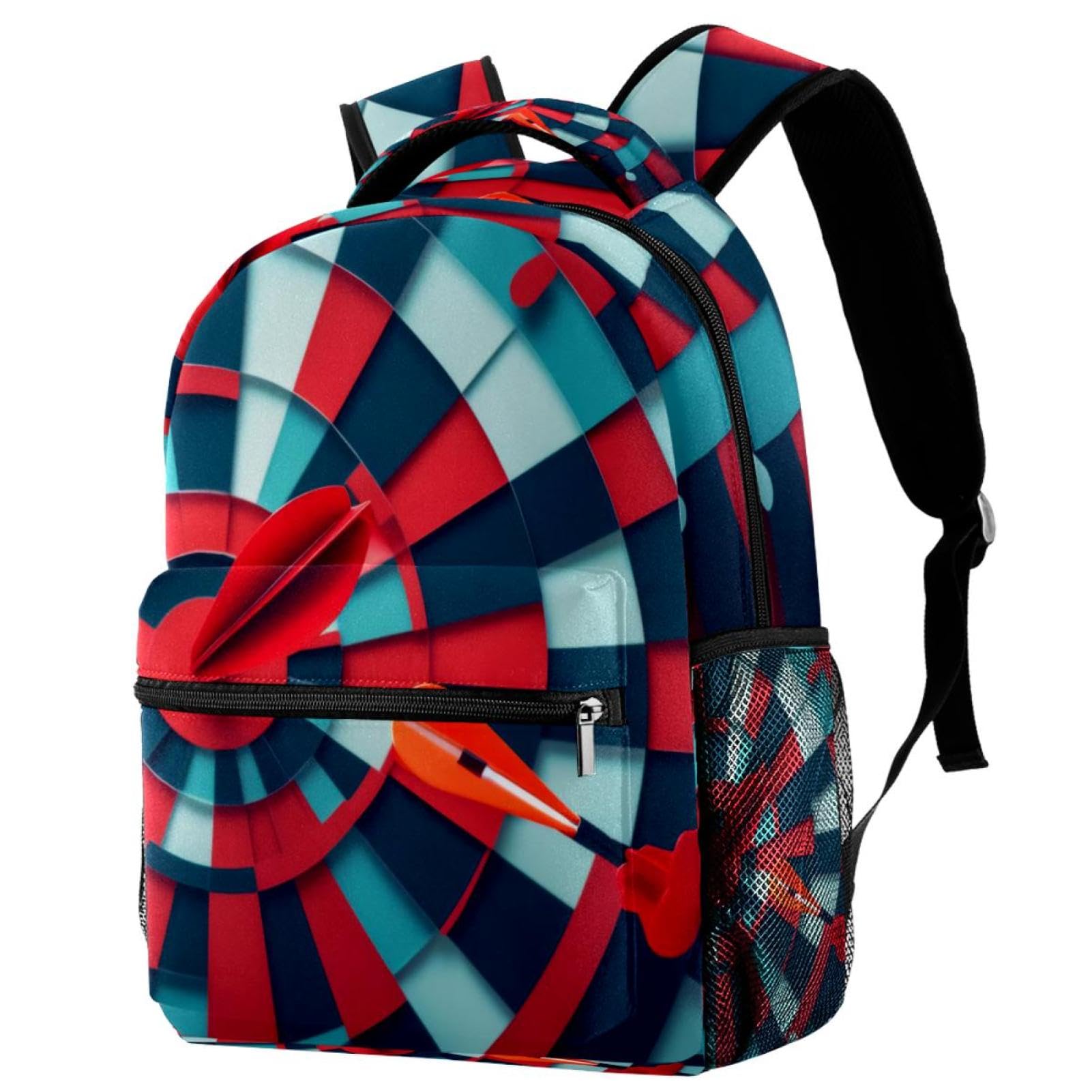 FVQL Kids Backpack for Boys & Girls - Lightweight Durable School Backpack with Abstract Dartboard Design - Perfect for School, Travel & Daily Use