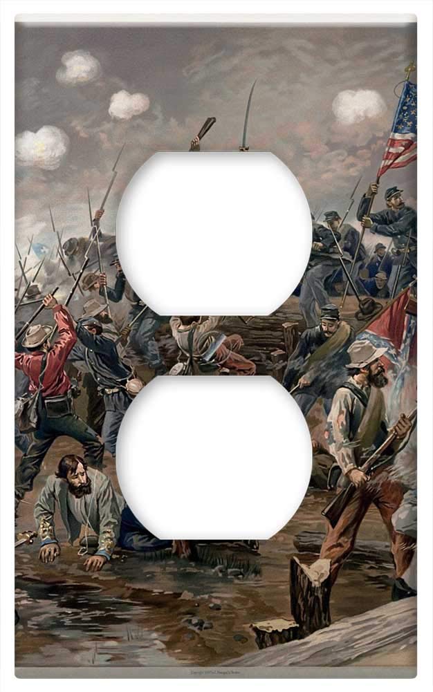 Civil War Battle Switch Plate Outlet Cover - American History Northern States Design for Home Decor & Historical Enthusiasts