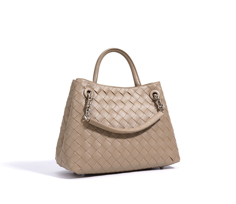 Stylish Woven Leather Crossbody Chain Bag for Women - Trendy Handbag Purse with Adjustable Strap - Perfect for Parties, Dating & Daily Use