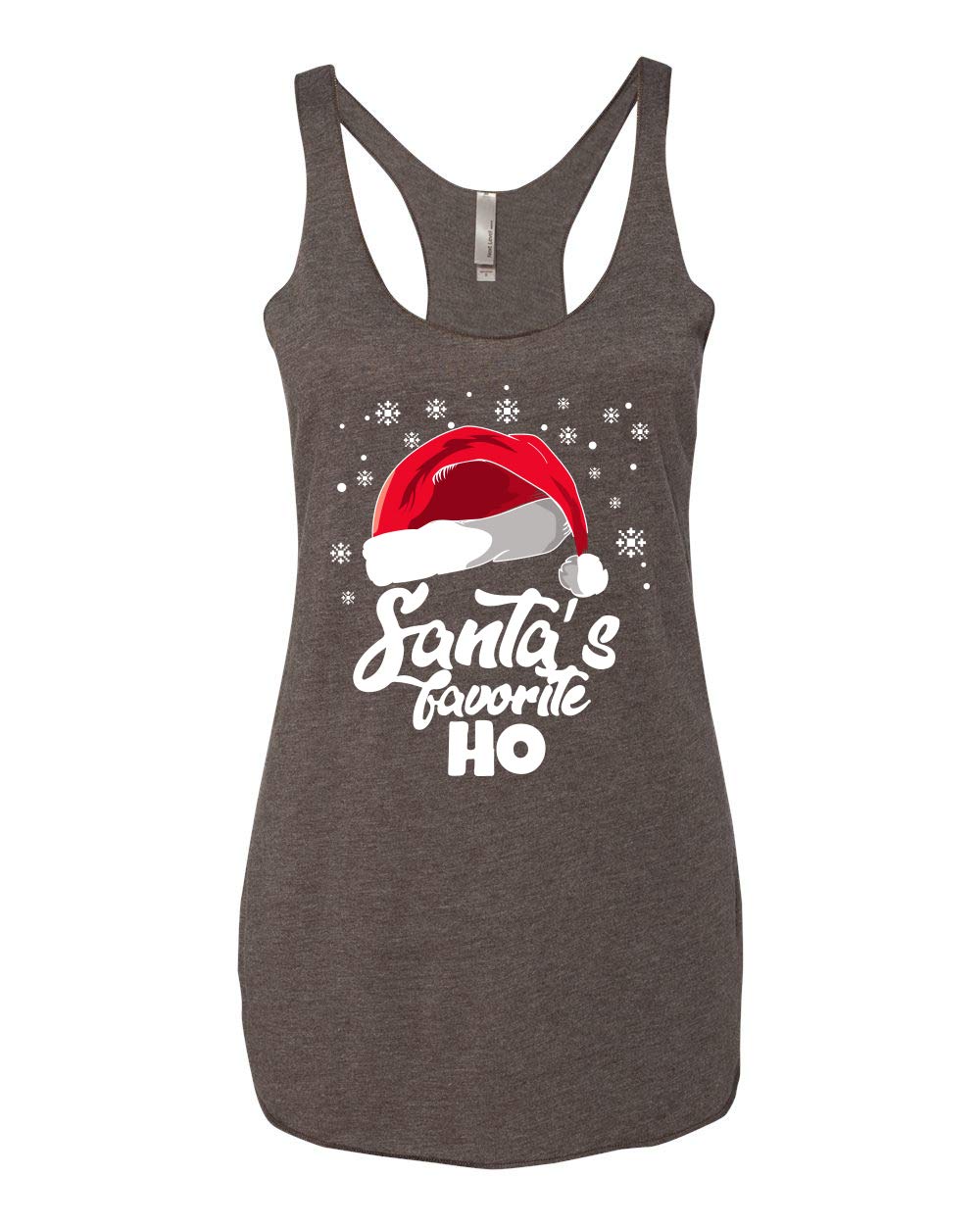 Santa's Favorite Ho Christmas Tri-Blend Racerback Tank Top - Festive Holiday Women's T-Shirt for Christmas Parties & Ugly Sweater Contests