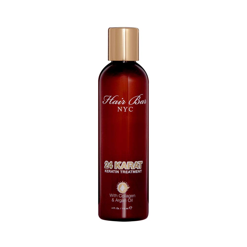 24K Gold Brazilian Keratin Hair Treatment with Collagen & Argan Oil - 4oz (118ml) for Thick & Coarse Hair - Lasts 5 Months with 2 Applications - Salon-Quality Smoothing & Frizz Control - Perfect for Damaged Hair Repair & Daily Styling