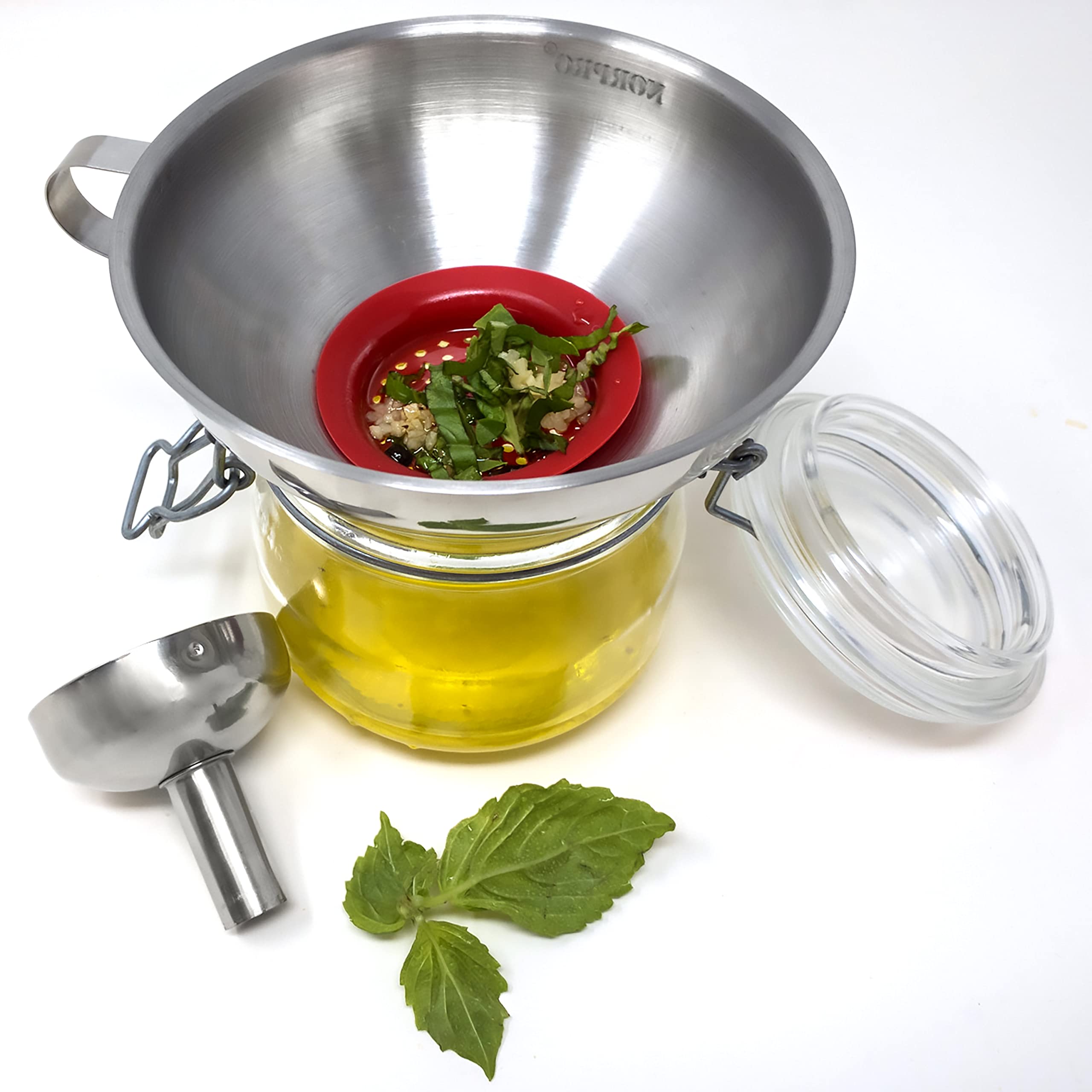 Norpro 5-Inch Stainless Steel Funnel with Removable Spout - Silver Kitchen Funnel for Cooking, Baking, Oil Pouring & Liquid Transfer - Perfect for Home, Restaurant & DIY Projects