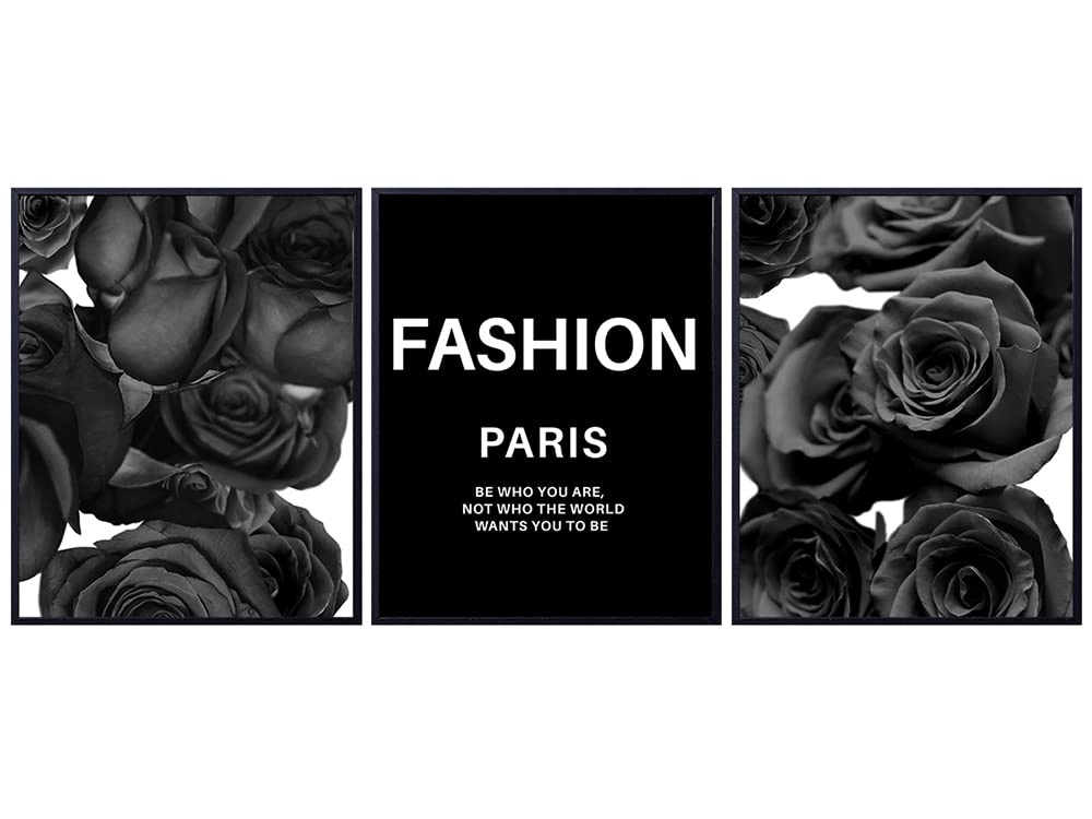 Fashion Quote Wall Art Set - Glam Designer Artwork Prints for Home Decor, Bedroom, Living Room, Bathroom & Office | Luxury Gift for Women & Fashionistas | Elegant Black Couture Design - Perfect for Modern Interiors & Fashion-Inspired Spaces