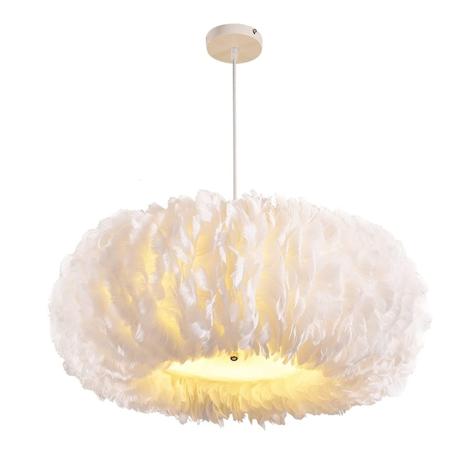Feather Chandelier Light Fixture - Modern Warm White Pendant Lighting for Living Room, Bedroom & Dining Room | Nordic Style Ceiling Lamp with Soft Glow | Perfect for Home Decor, Wedding & Gift Giving | Eco-Friendly Design