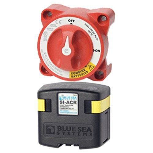 Dual Circuit Battery Switch with ACR - 12V Marine Battery Isolator for Boats, RVs, and Off-Grid Power Systems - Perfect for Safe Battery Management and Power Distribution