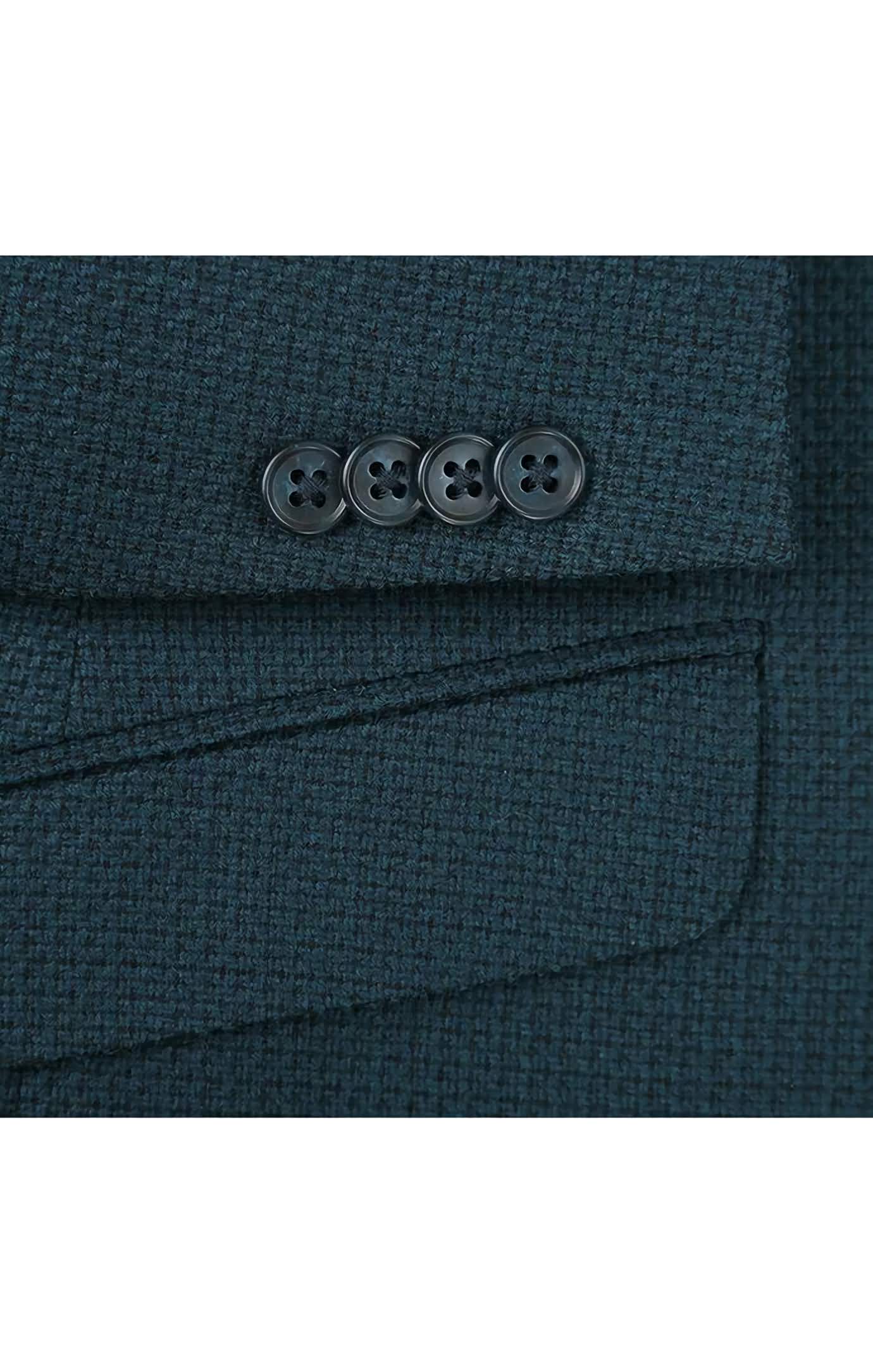 Men's Slim Fit Blazer Wool Blend Sports Jacket - Emerald Green Formal Business Jacket for Office, Wedding & Special Occasions