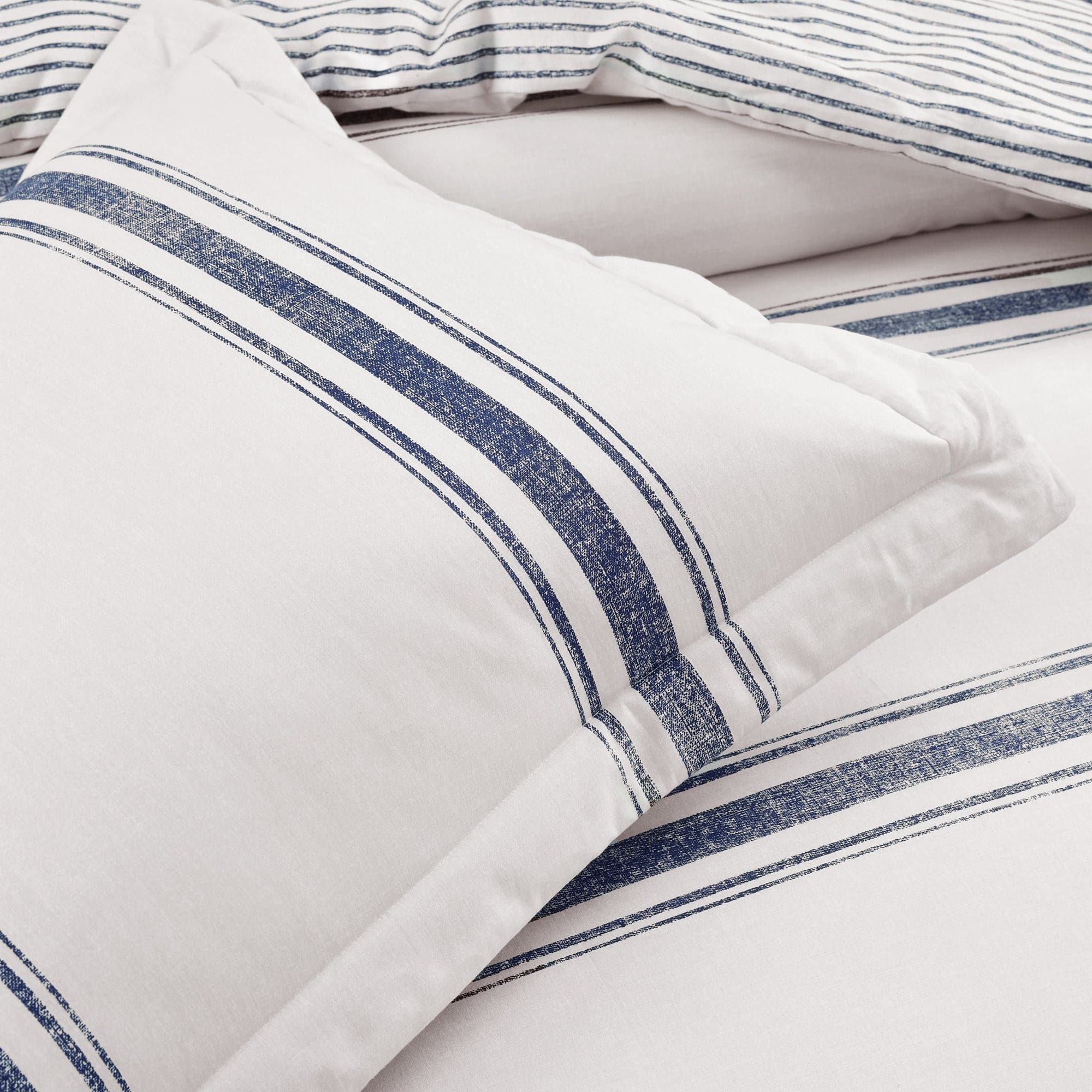 Farmhouse Stripe 100% Cotton Duvet Cover Set - Soft & Breathable Bedding for Cozy Bedroom Decor - Perfect for Guest Rooms, Master Bedrooms & Vacation Homes