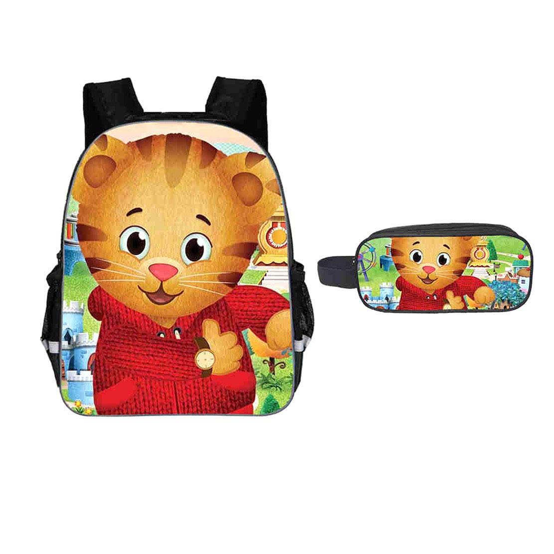 Daniel the Tiger Boys Travel Backpack - Durable Canvas School Bookbag with Pencil Case for Kids - Perfect for School, Travel & Outdoor Adventures