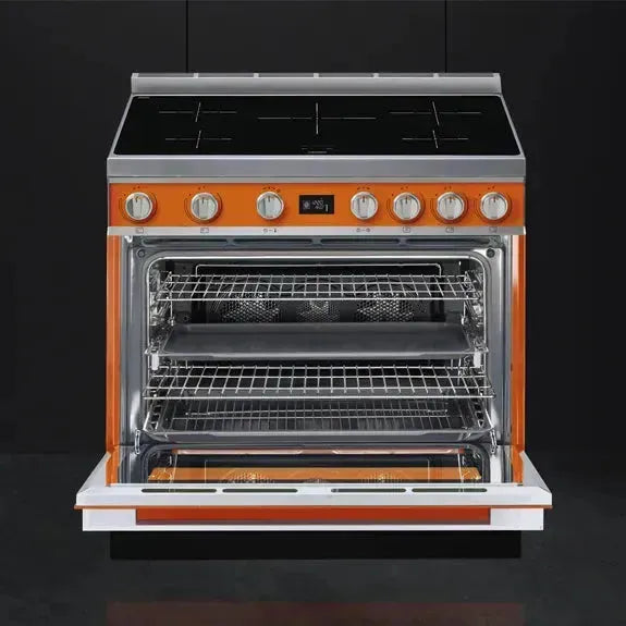 Smeg 90cm Portofino Induction Cooktop in Burnt Orange - Premium Italian Kitchen Appliance for Modern Home Cooking & Entertaining