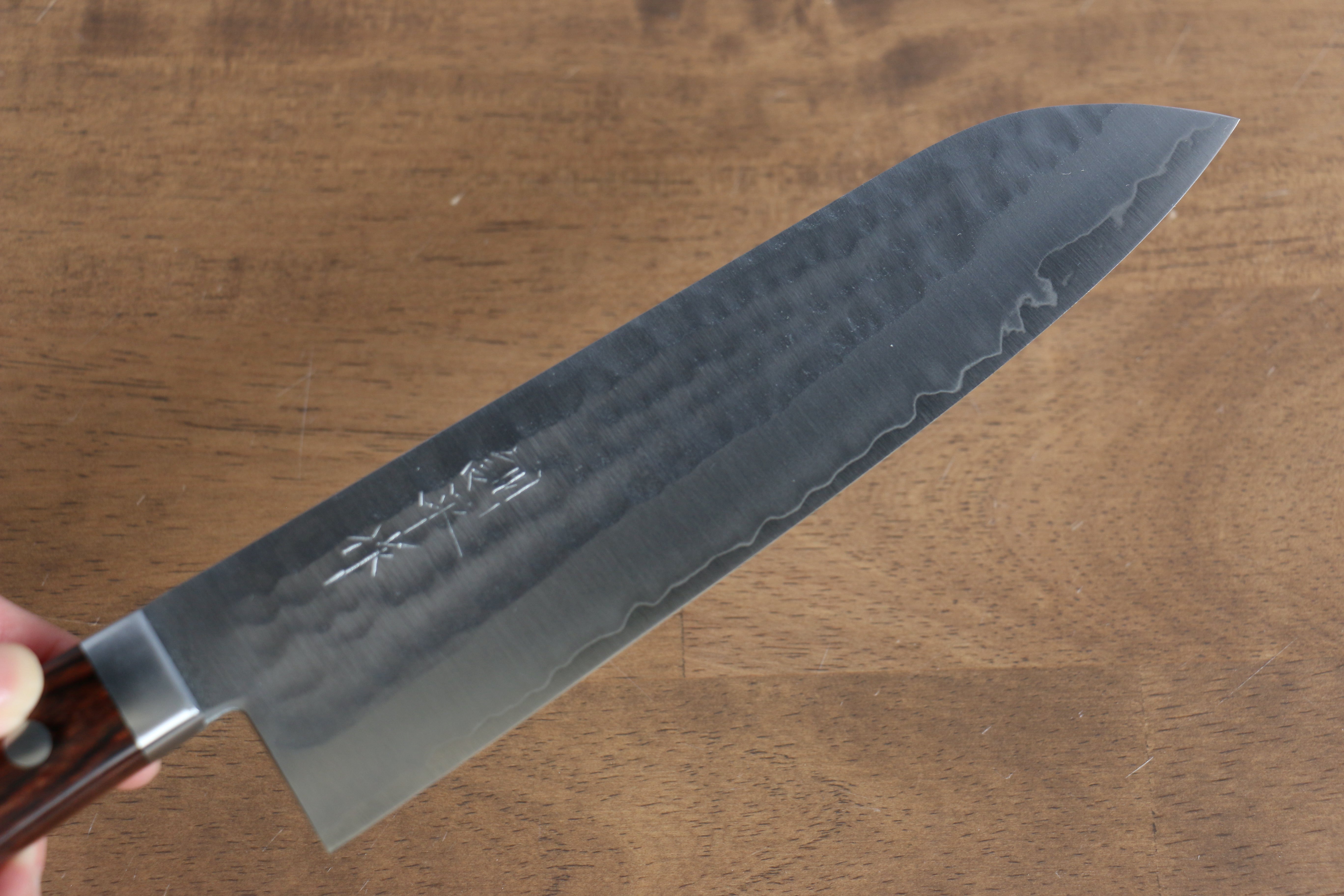 Premium Kunihira Tanzo VG1 Hammered Gyuto 180mm Japanese Chef Knife with Mahogany Handle - Perfect for Slicing, Dicing & Precision Cooking in Professional Kitchens & Home Use