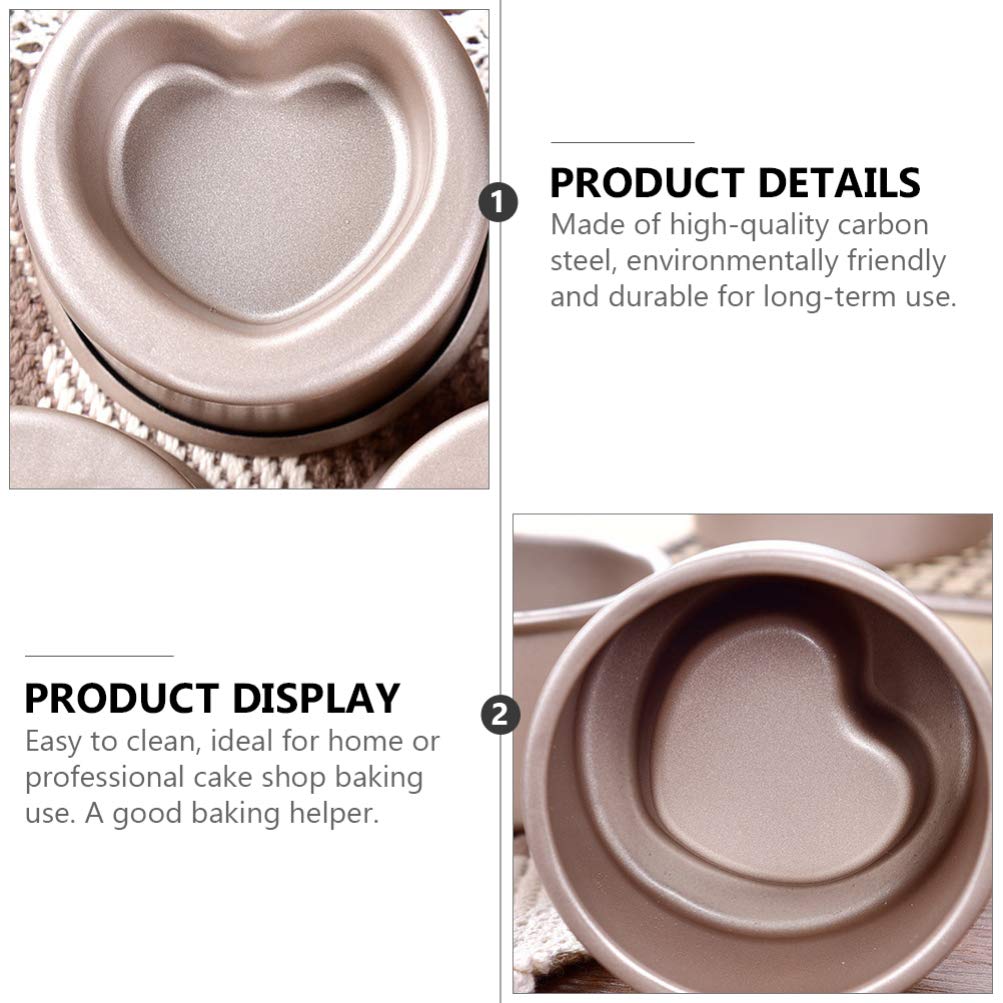 4-Piece Heart-Shaped Carbon Steel Layer Cake Molds for DIY Baking - Perfect for Wedding, Birthday, and Anniversary Cakes - Durable & Reusable Household Baking Tools