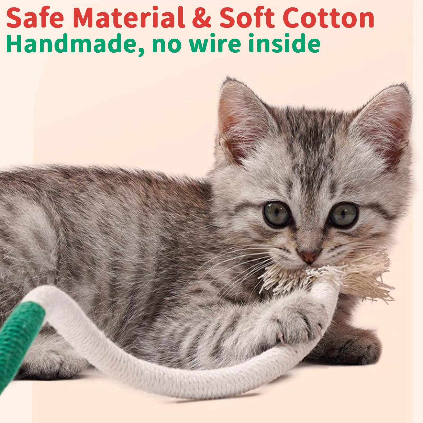 Premium Catnip & Silvervine Chew Toys for Kittens - 3 Pack Interactive Dental Rope Toys (27.55