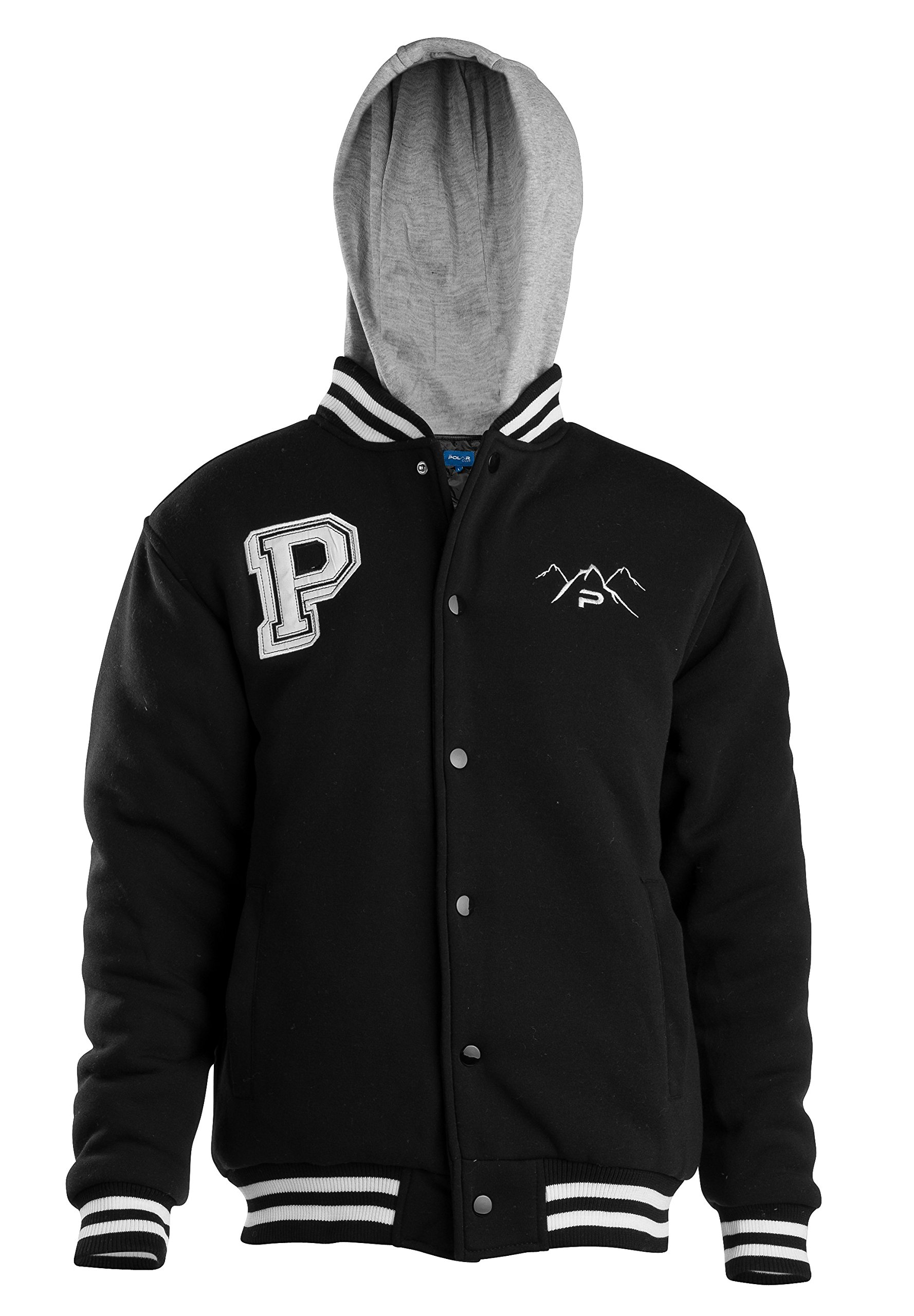 The Polar Club Men's Fleece Varsity Baseball Jacket - Warm & Stylish Athletic Outerwear for Baseball, Football, and Casual Wear